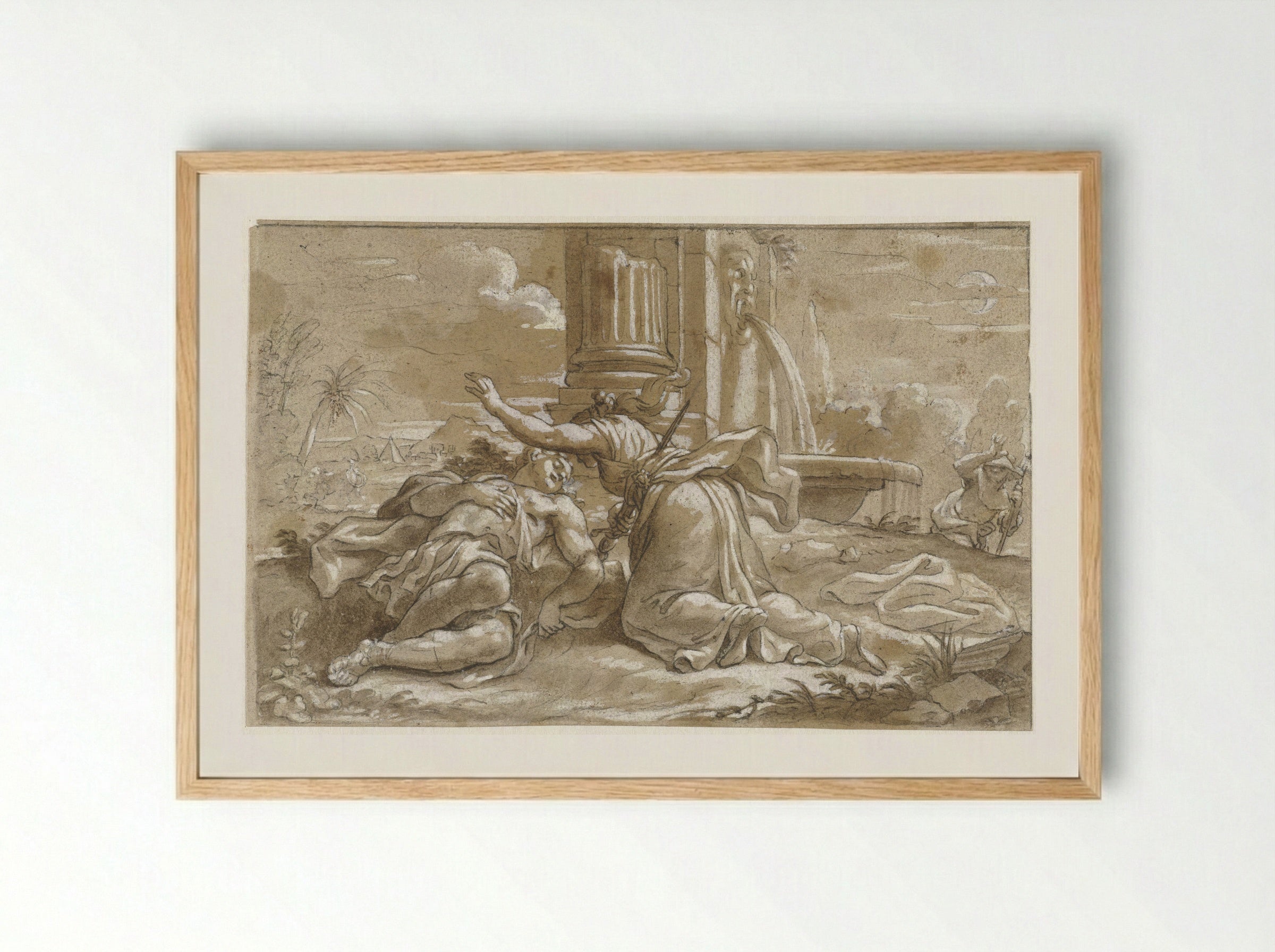 Pyramus and Thisbe - Paulus Moreelse - Framed Print Wood