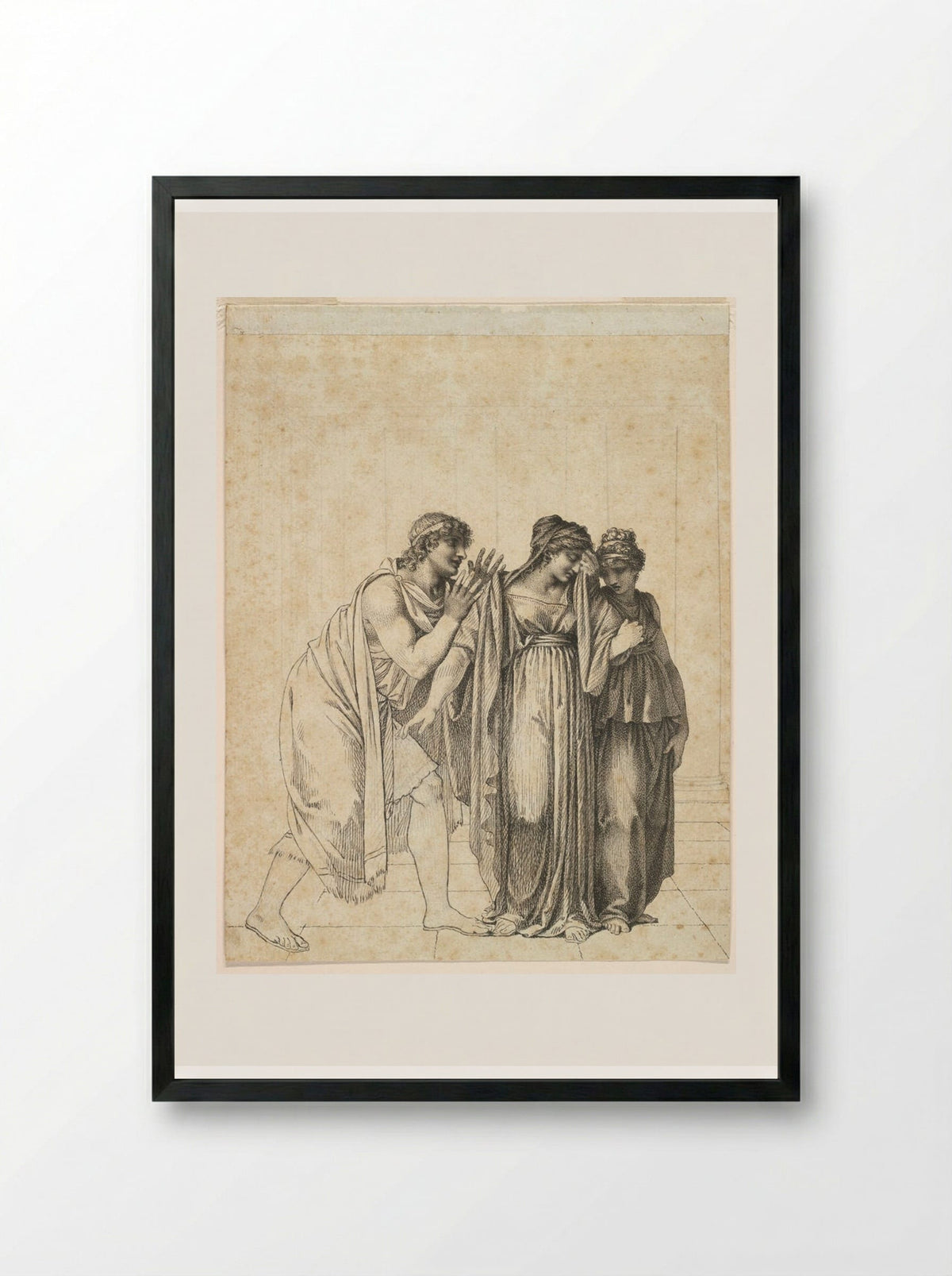 Pyrrhus and Andromache - Pierre-Paul Prud'hon - Framed Print Black