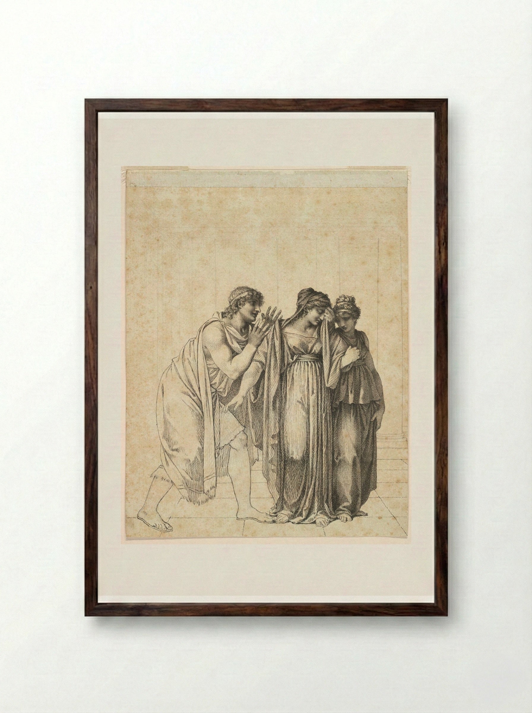 Pyrrhus and Andromache - Pierre-Paul Prud'hon - Framed Print Dark Wood