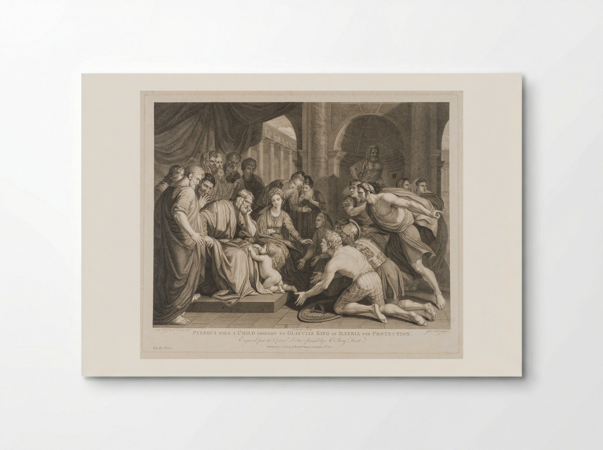 Pyrrhus, when a child, brought to Glaucias, king of Illyria, for protection - John Hall - Poster