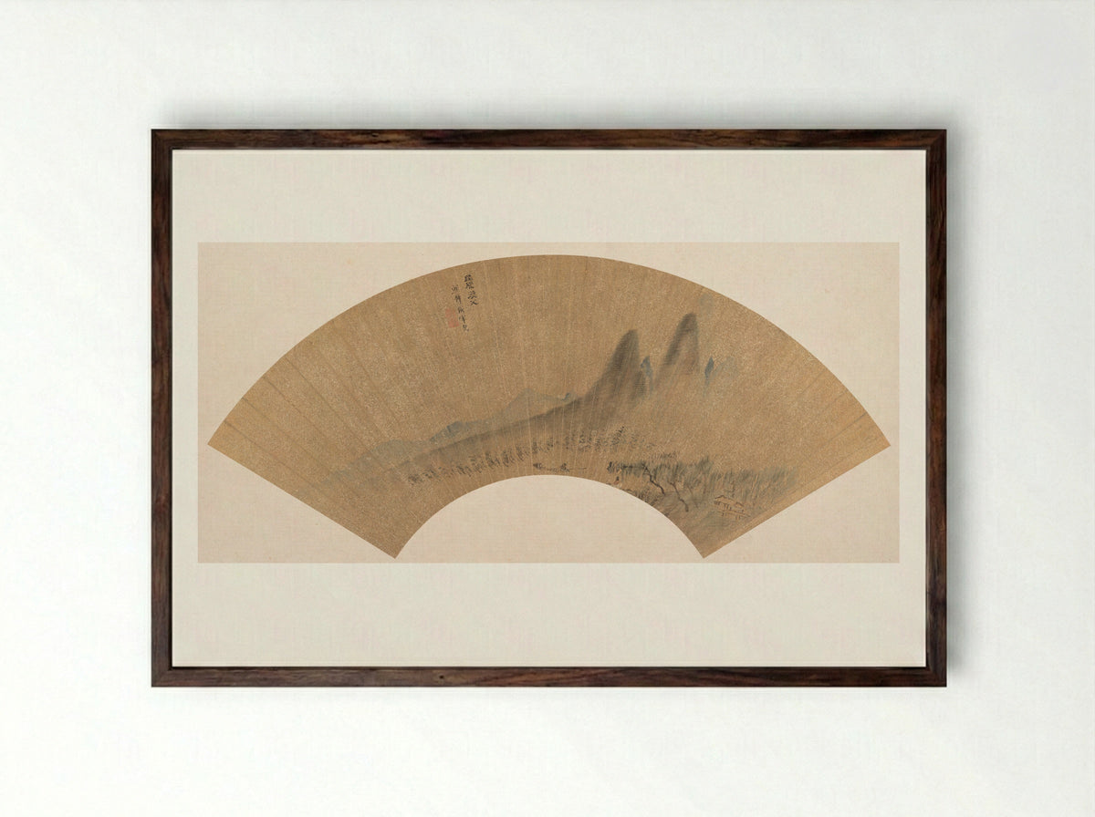Qu Yuan and the Fisherman - Shen Hao - Framed Print Dark Wood
