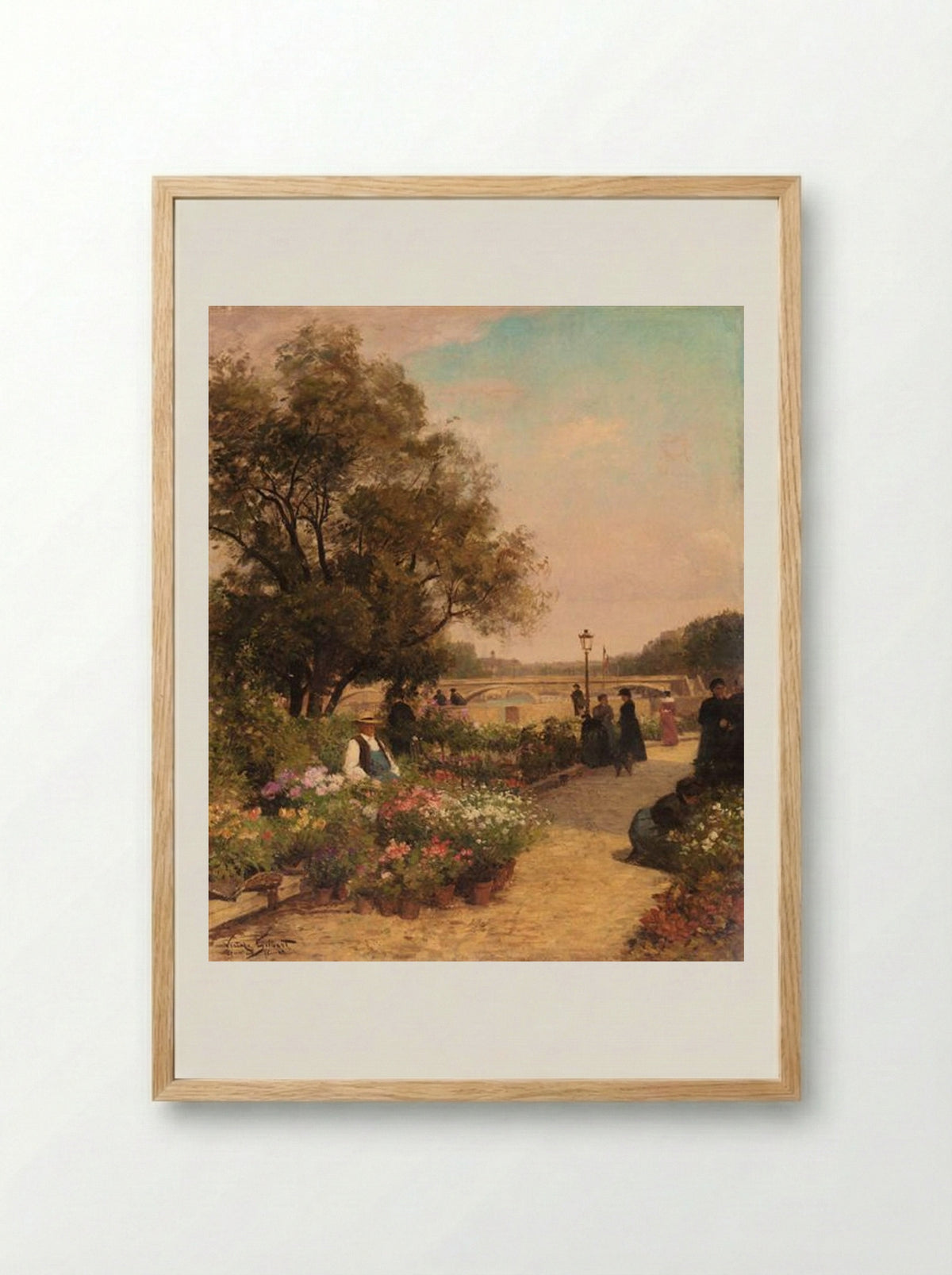 Quai aux Fleurs - Victor Gabriel Gilbert - Framed Print Wood