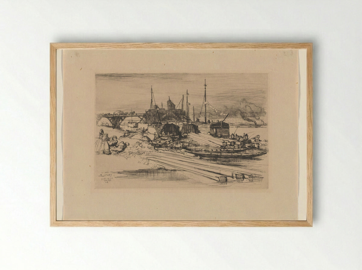 Quai de la Gare: Décharge Publique - Auguste Lepère - Framed Print Wood