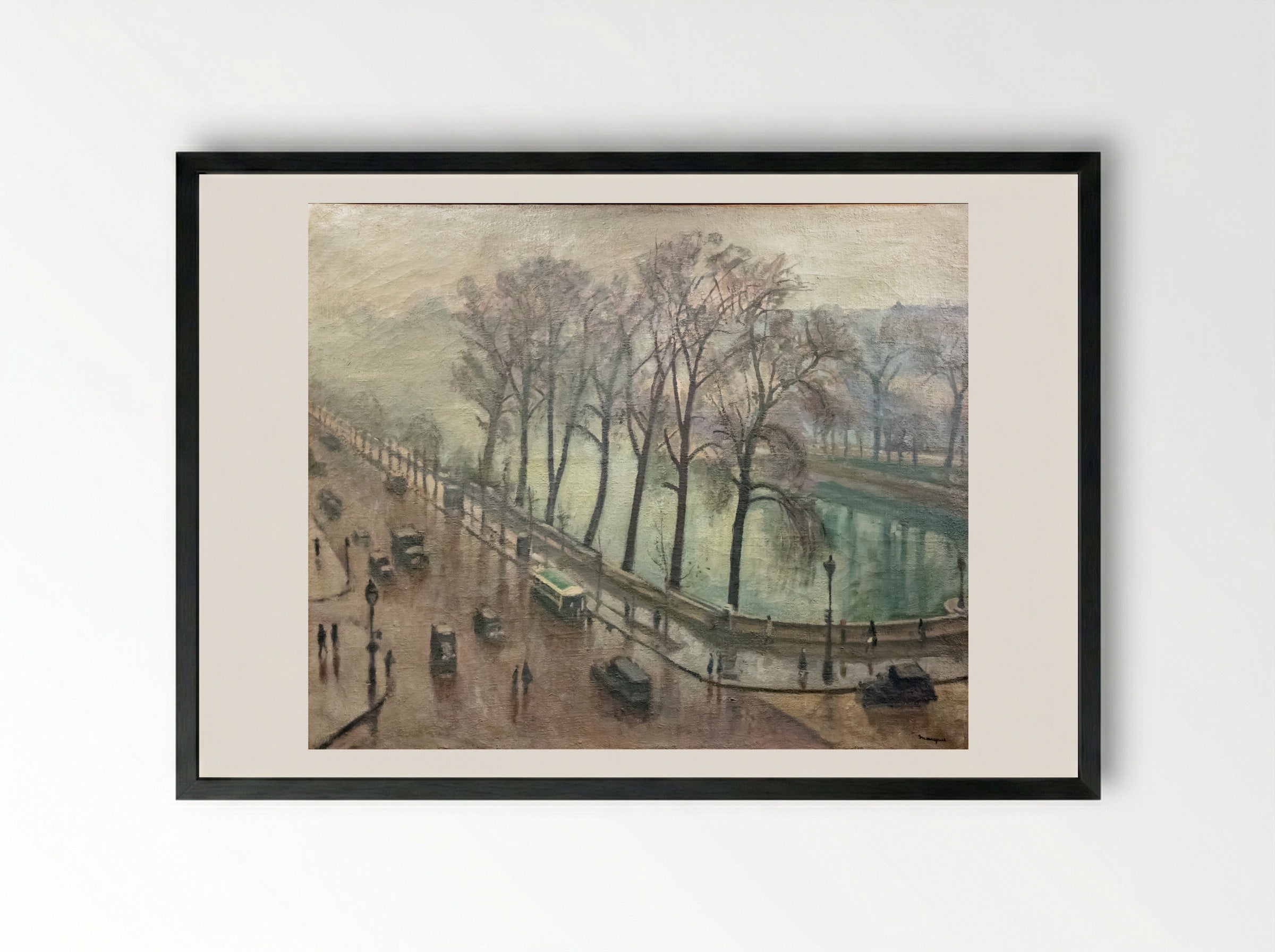 Quai des Grands-Augustins - Albert Marquet - Framed Print Black
