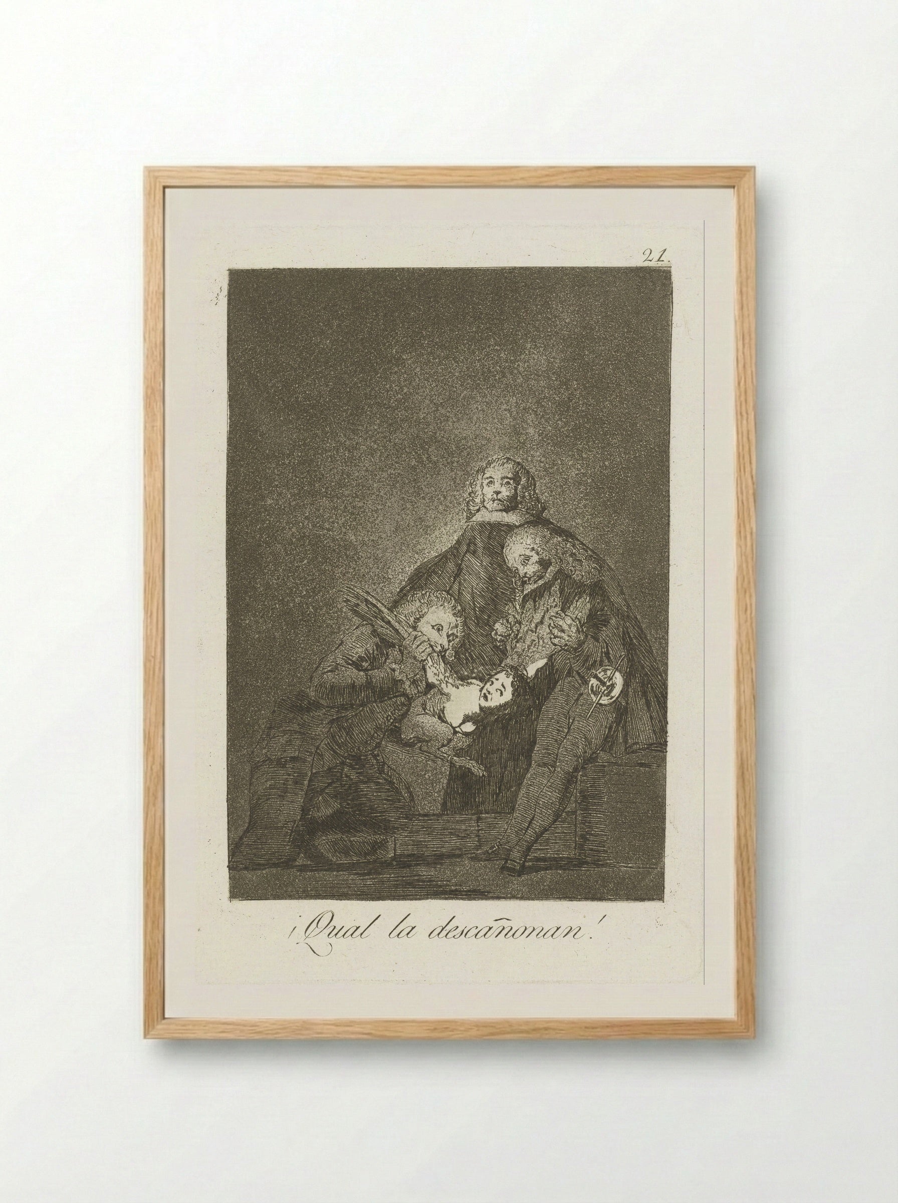 ¡Qual la descañonan! - Francisco de Goya - Framed Print Wood