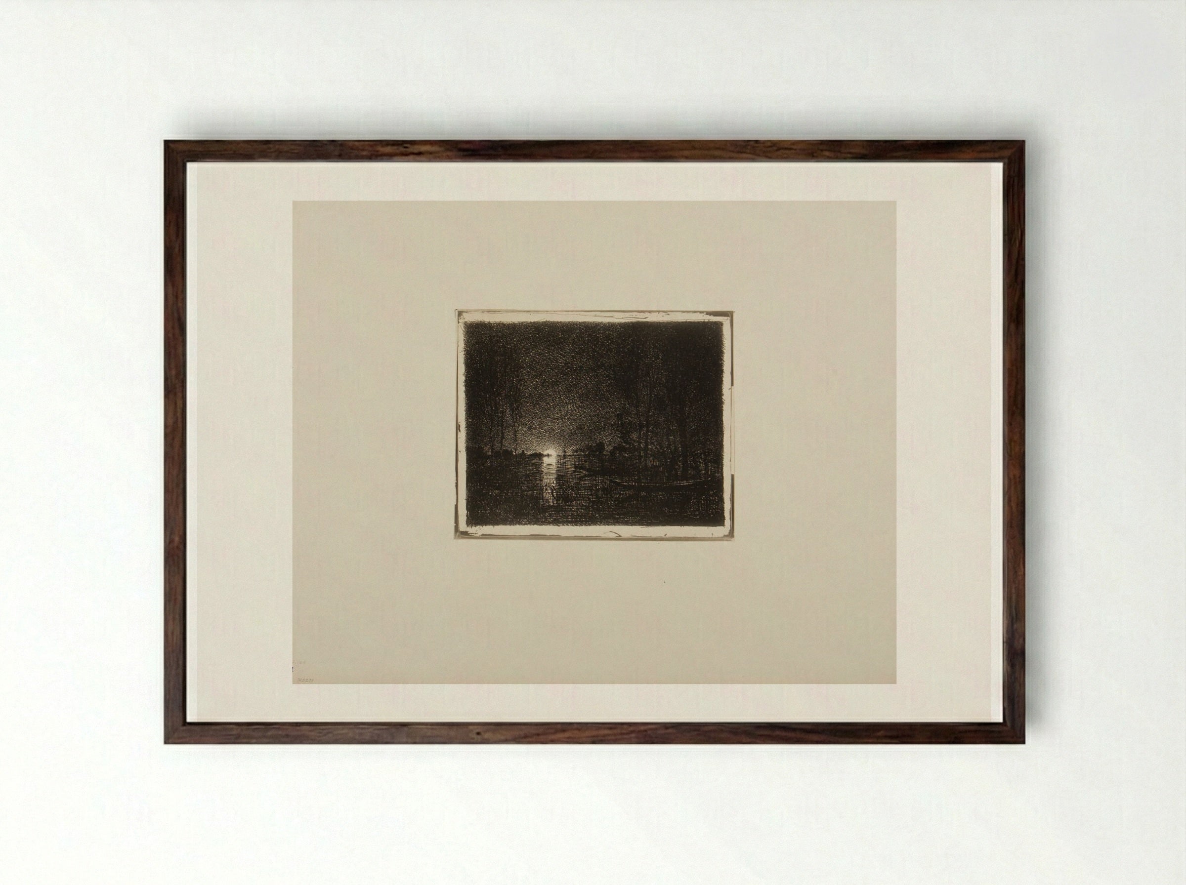 Quarante Cliché-Glace - Jean-Baptiste-Camille Corot - Framed Print Dark Wood