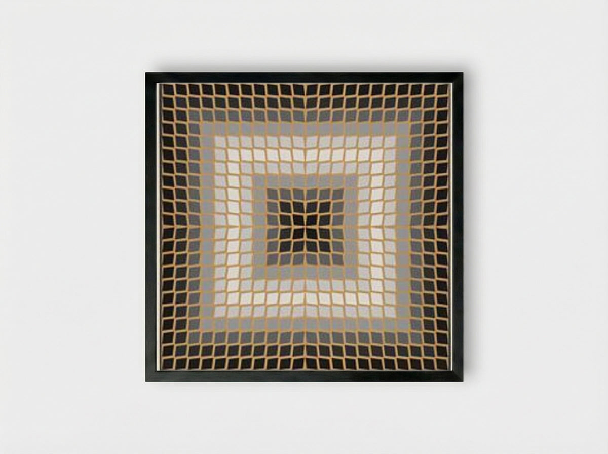 Quasar Dia - Victor Vasarely - Framed Print Black