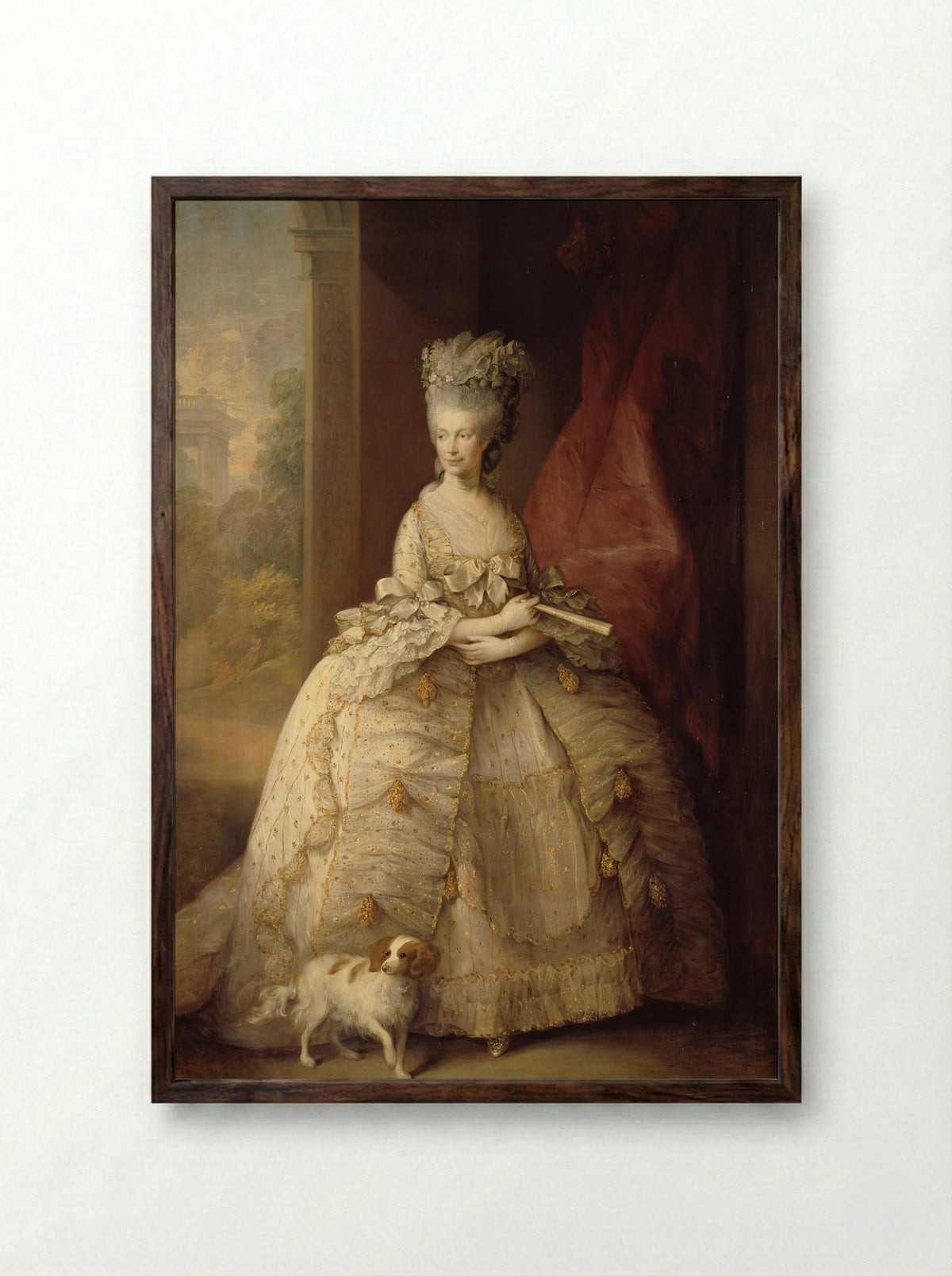 Queen Charlotte - Thomas Gainsborough - Framed Print Dark Wood