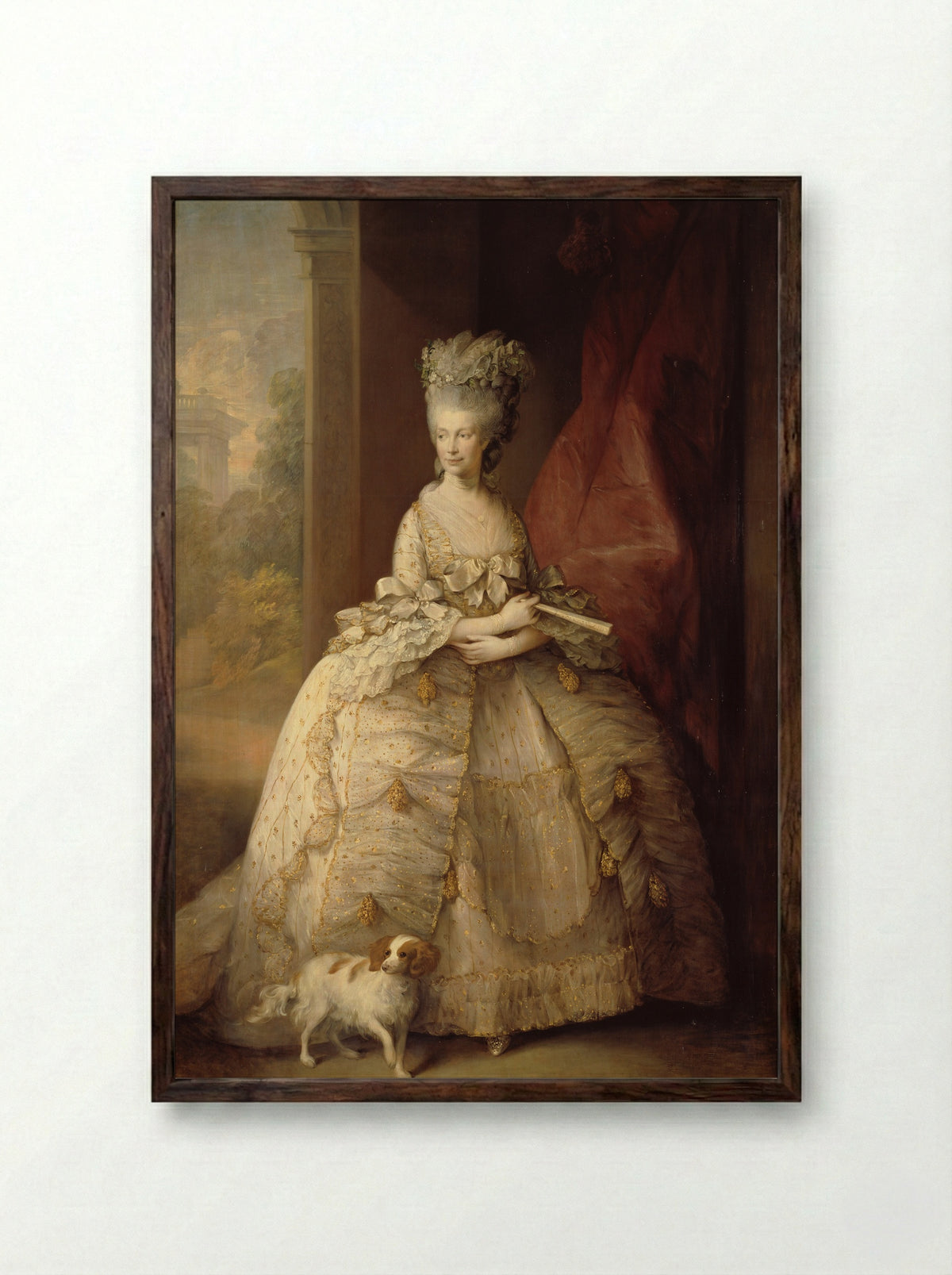 Queen Charlotte - Thomas Gainsborough - Framed Print Dark Wood