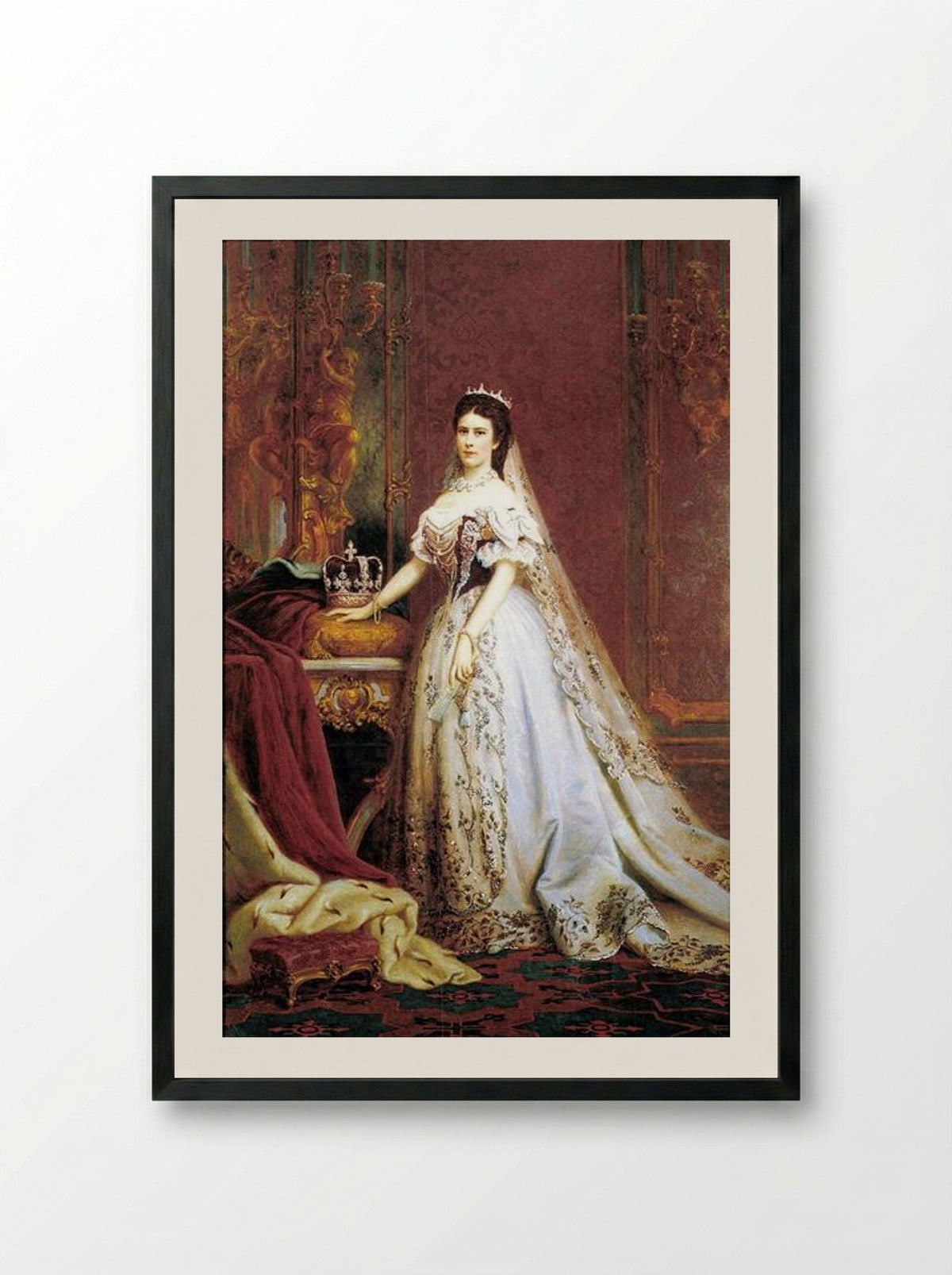 Queen Elisabeth of Hungary and Bohemia - Bertalan Székely - Framed Print Black