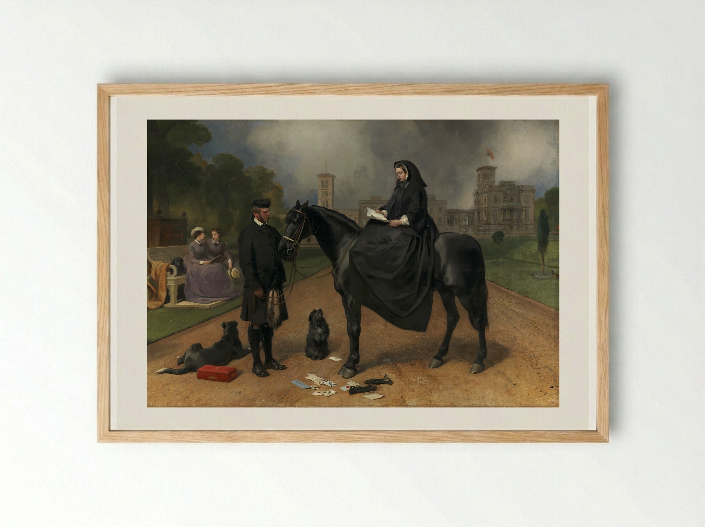 Queen Victoria at Osborne House - Edwin Henry Landseer - Framed Print Wood