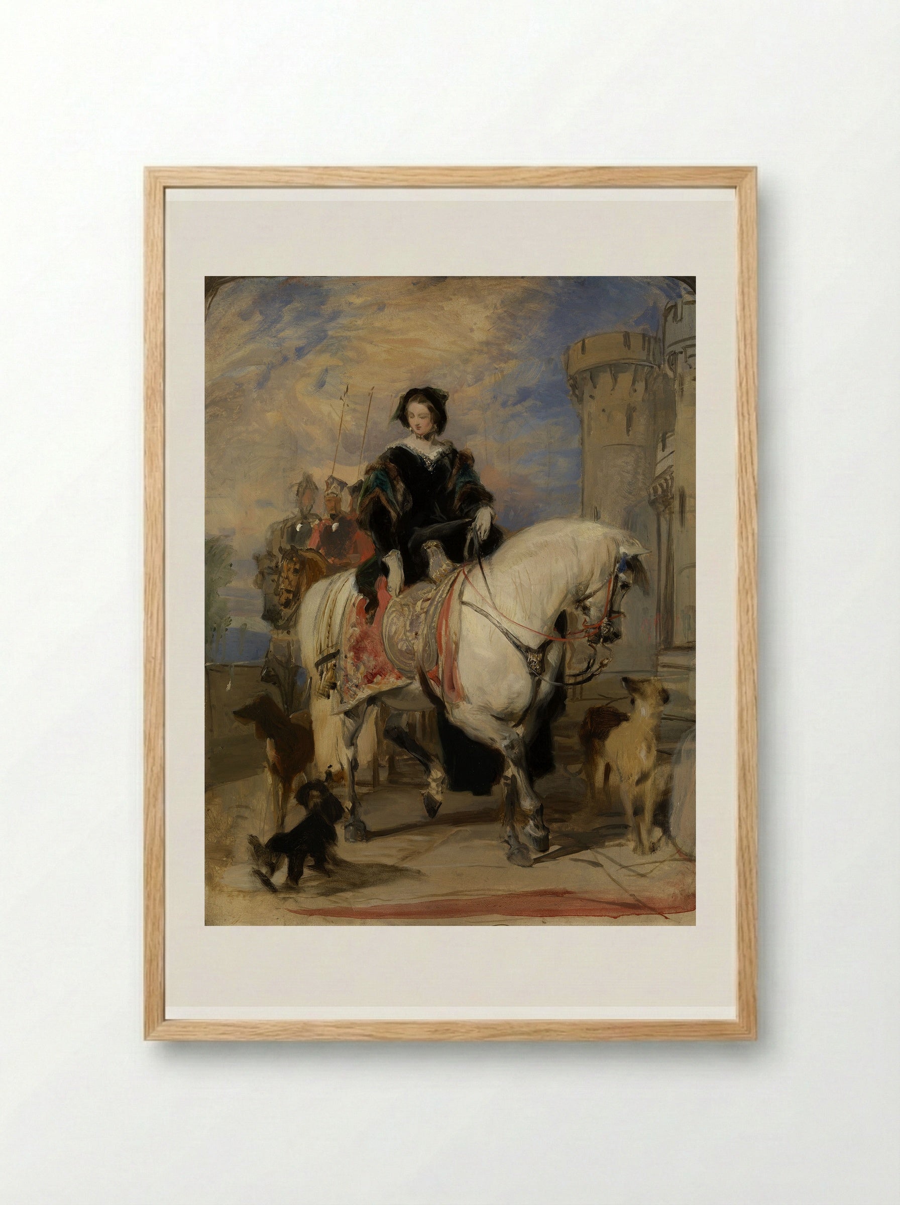 Queen Victoria on Horseback - Edwin Henry Landseer - Framed Print Wood