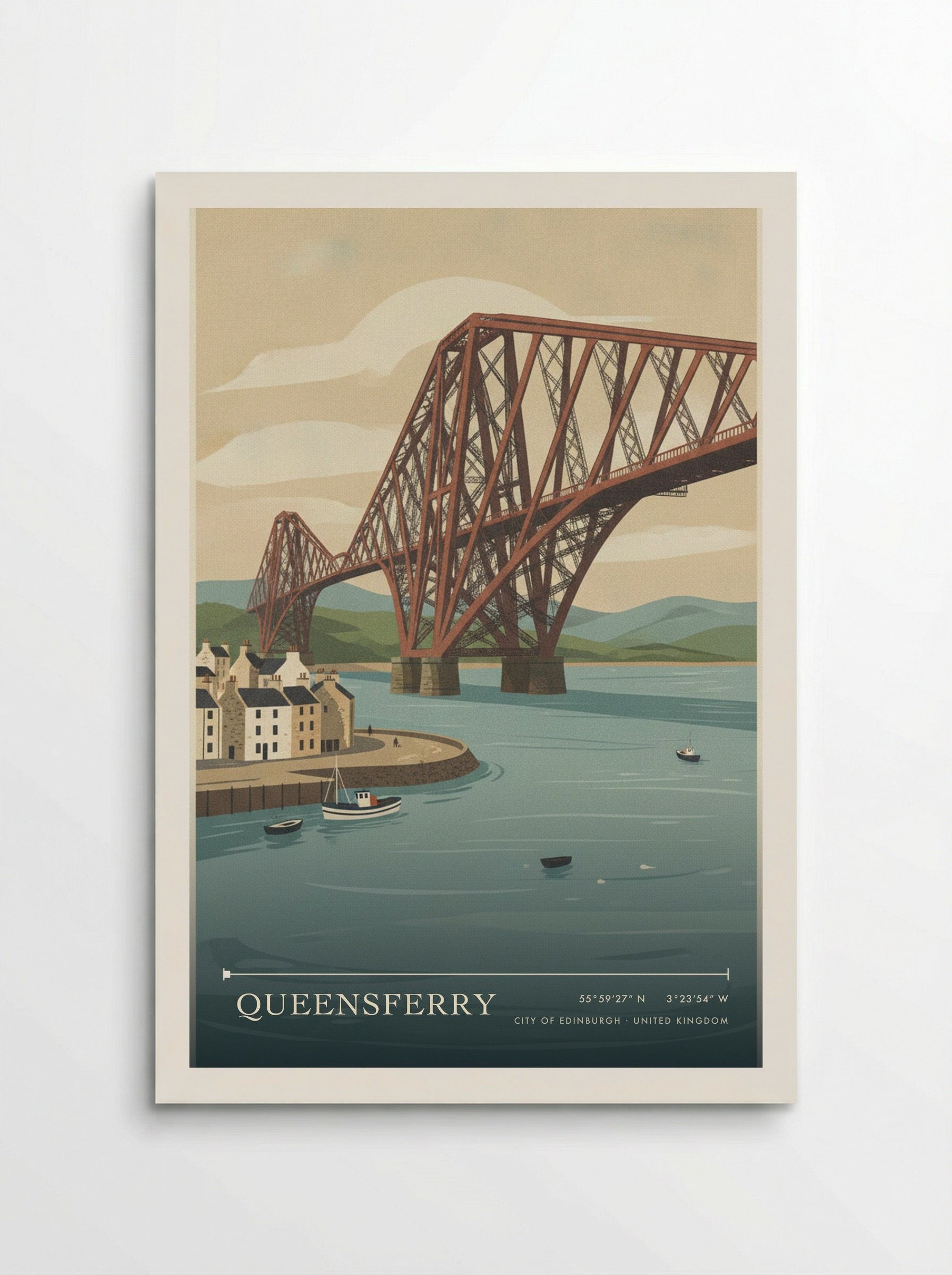 Queensferry City of Edinburgh United Kingdom Travel Poster - Poster