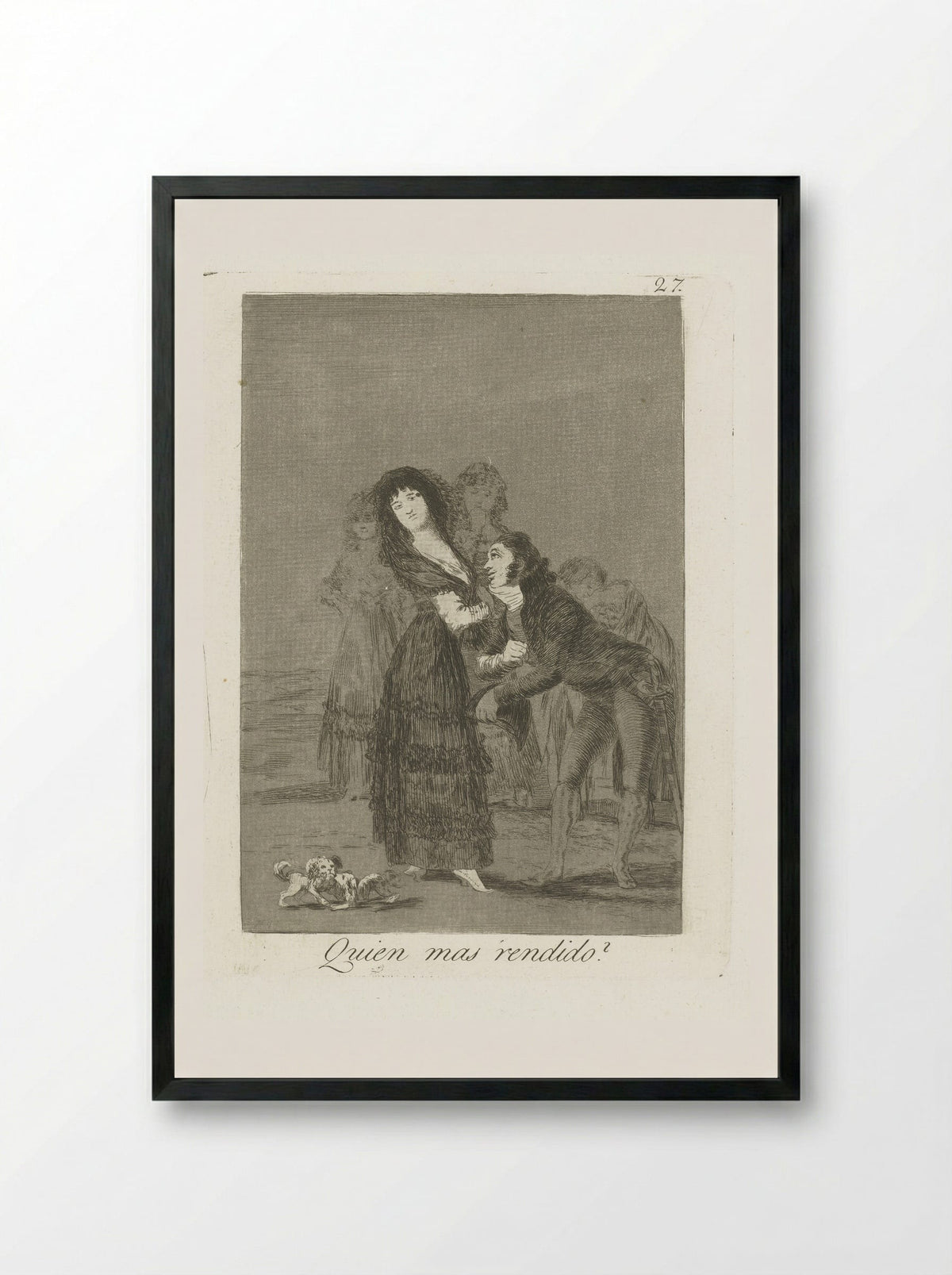 Quien mas rendido? - Francisco de Goya - Framed Print Black