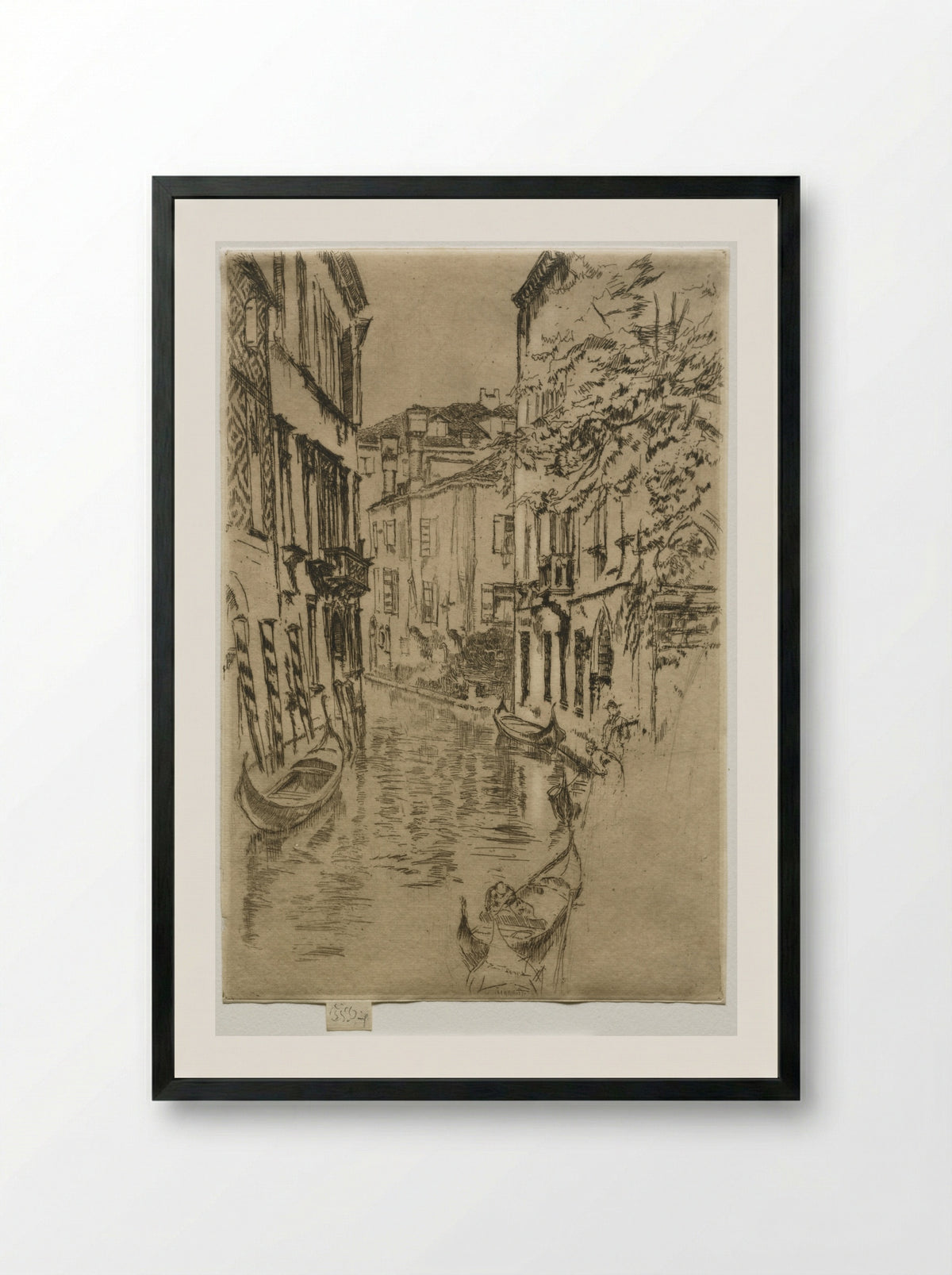 Quiet Canal - James McNeill Whistler - Framed Print Black