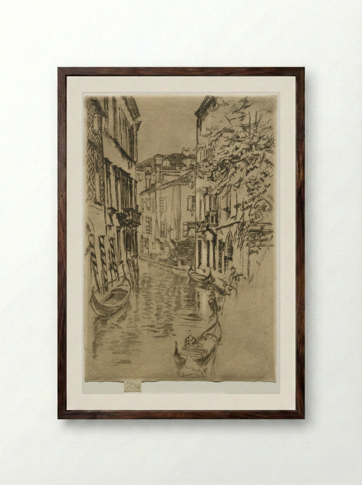 Quiet Canal - James McNeill Whistler - Framed Print Dark Wood