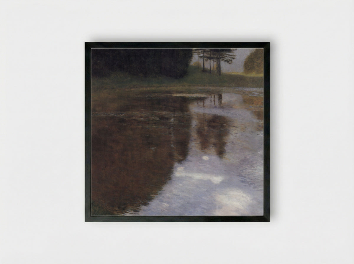 Quiet Pond in the Park of Schloss Kammer - Gustav Klimt - Framed Print Black