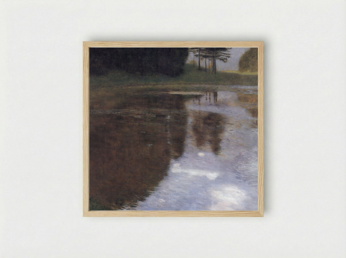 Quiet Pond in the Park of Schloss Kammer - Gustav Klimt - Framed Print Wood