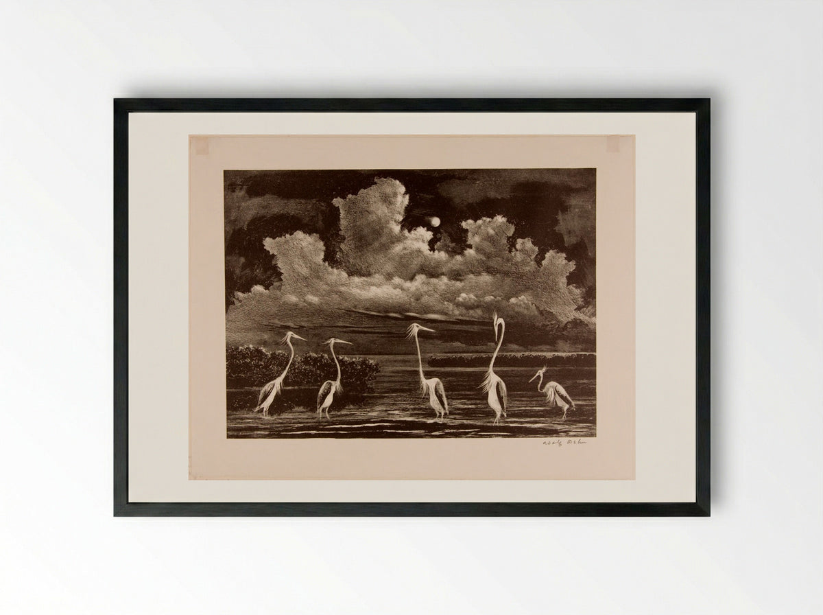 Quiet Waters - Adolph Dehn - Framed Print Black