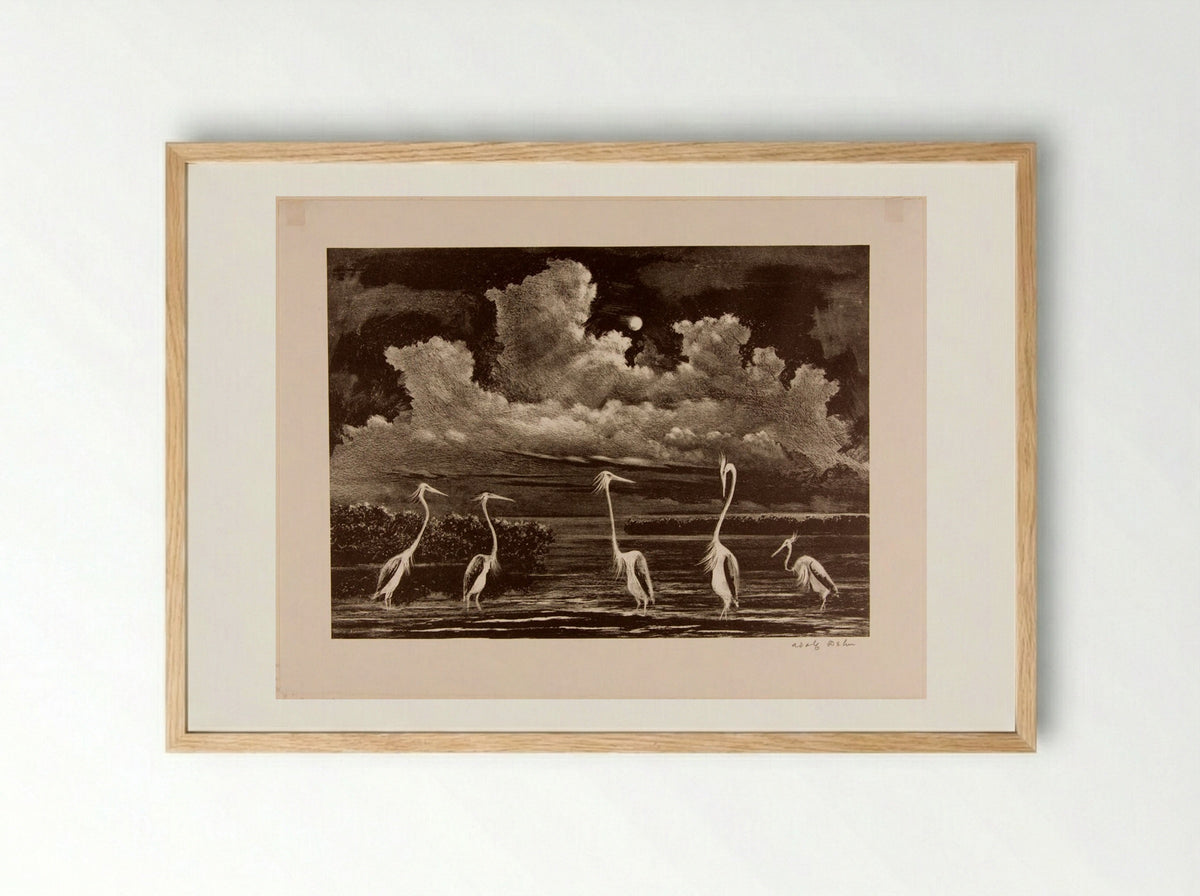 Quiet Waters - Adolph Dehn - Framed Print Wood