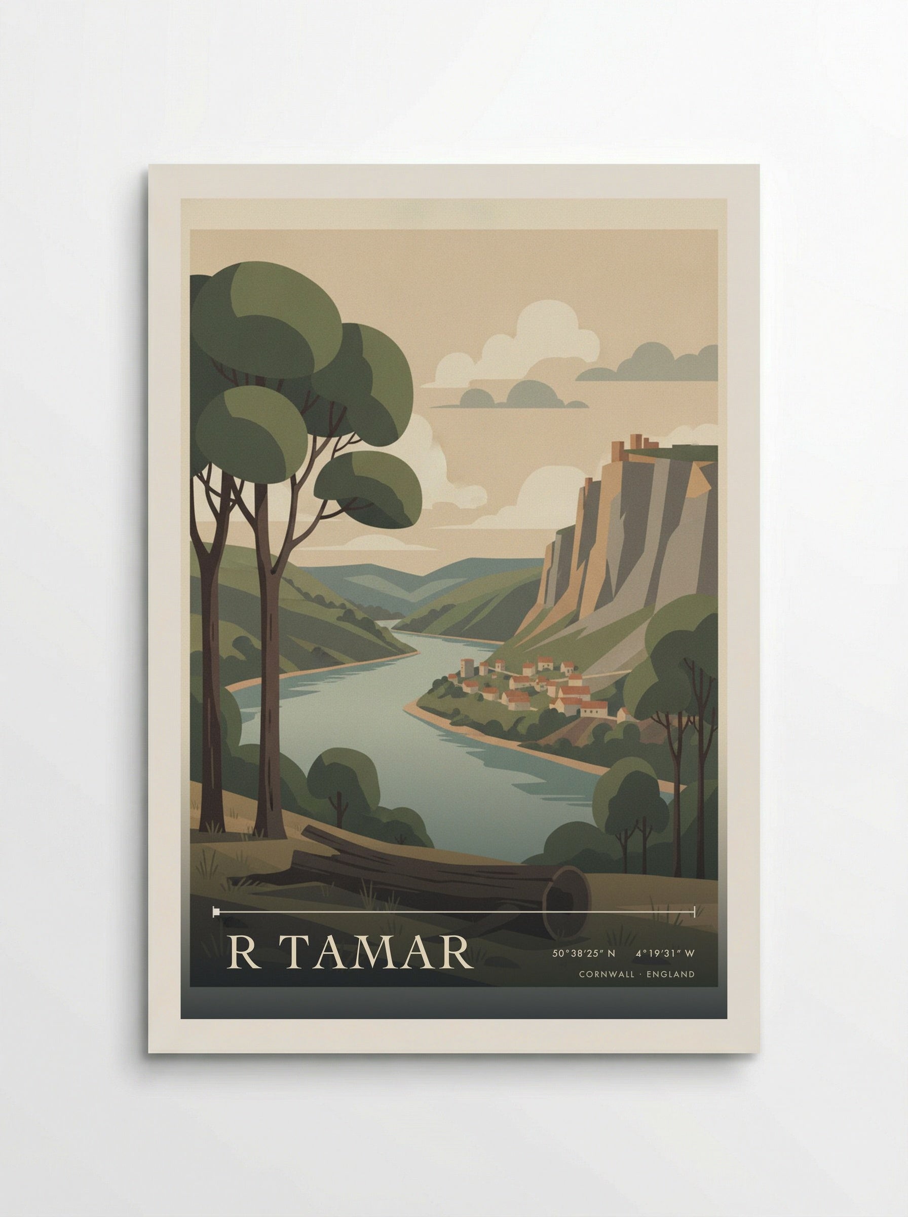 R Tamar Cornwall England Travel Poster - Poster