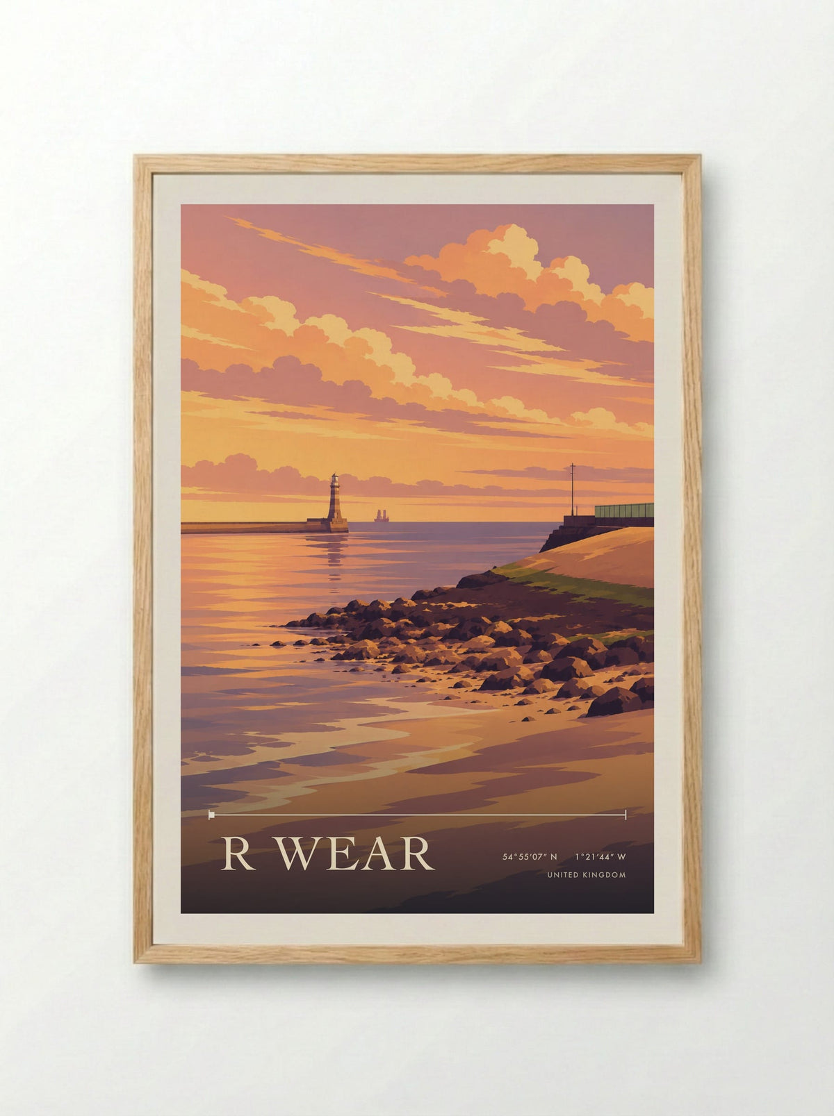 R Wear | Travel Poster - Framed Print Wood