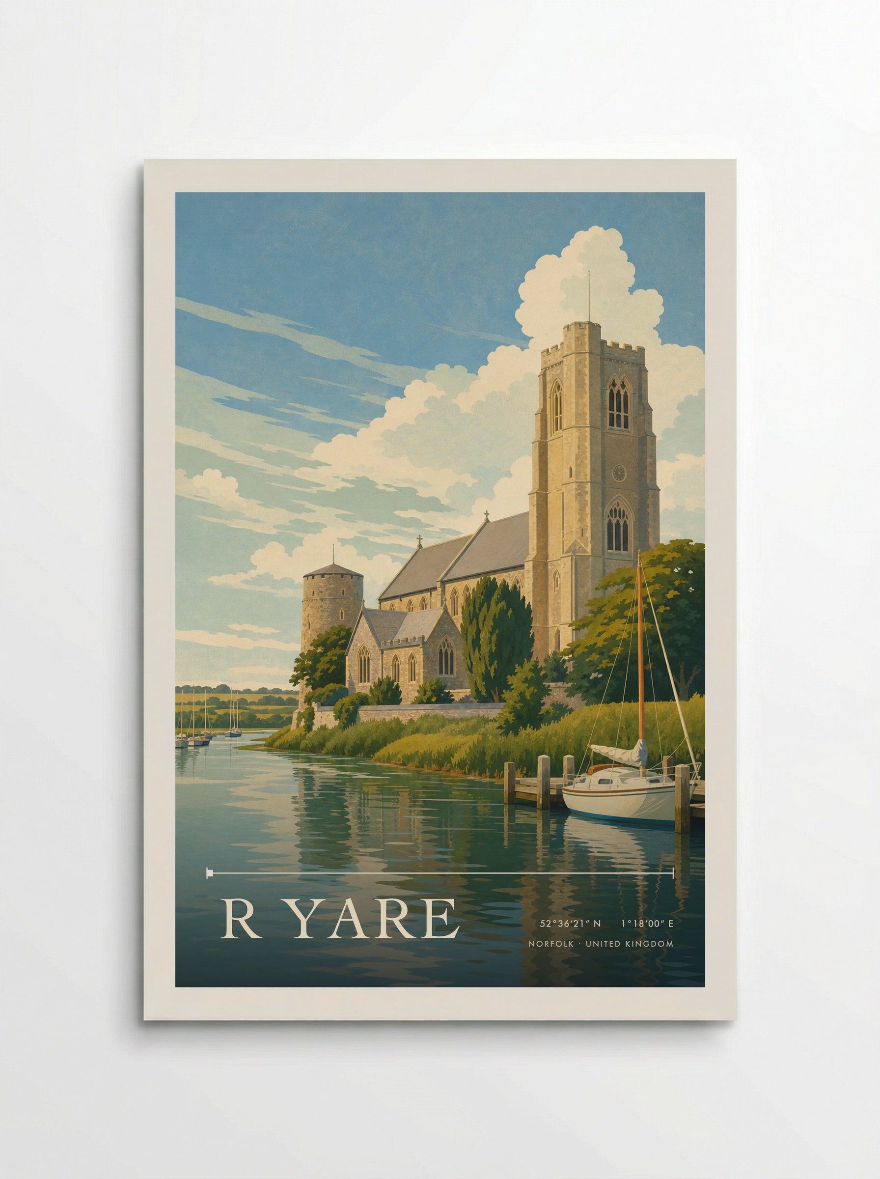 R Yare Norfolk United Kingdom Travel Poster - Poster