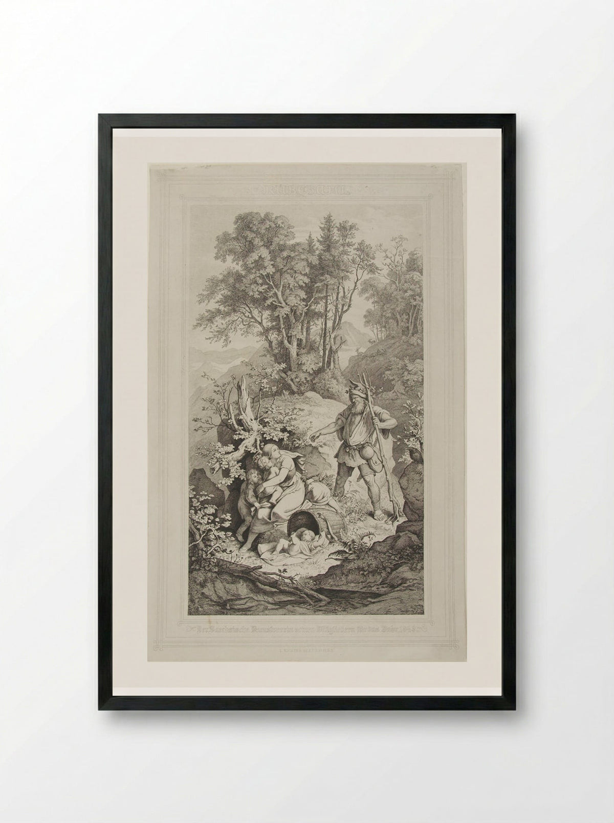 Rübezahl - Adrian Ludwig Richter - Framed Print Black