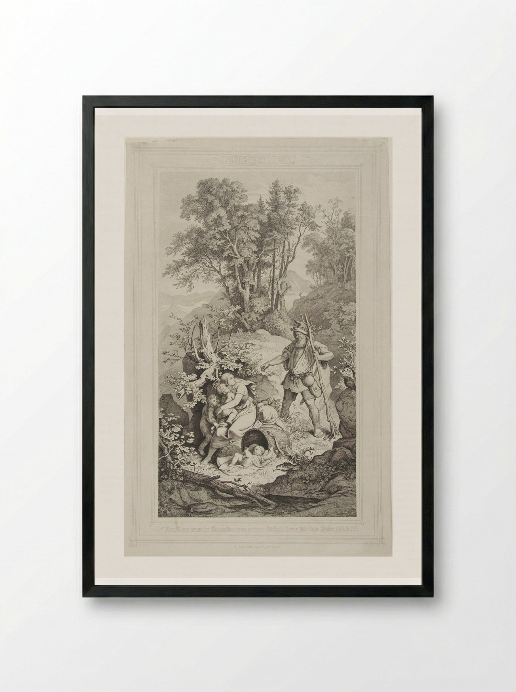 Rübezahl - Adrian Ludwig Richter - Framed Print Black