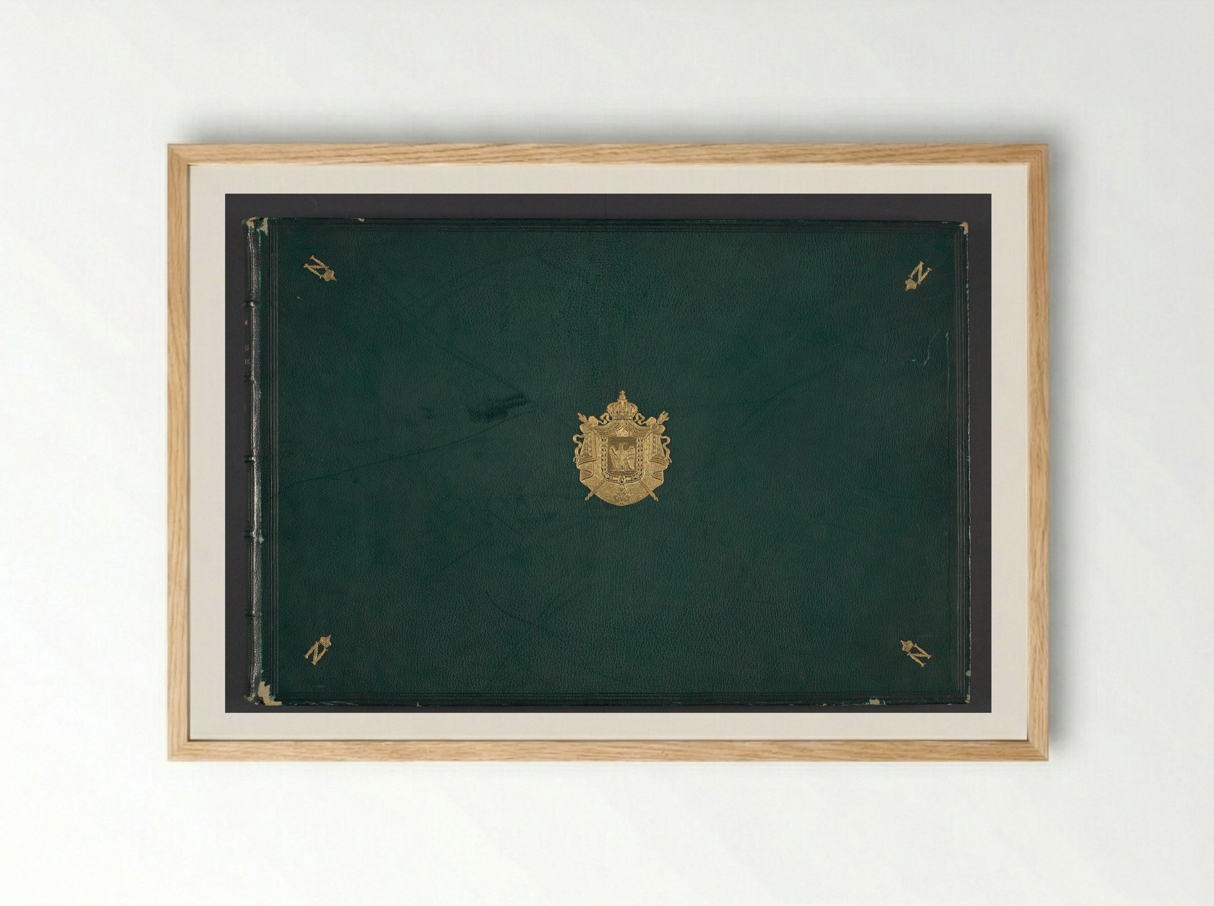 Réunion des Tuileries au Louvre, album 3 (Cover) - Édouard Denis Baldus - Framed Print Wood