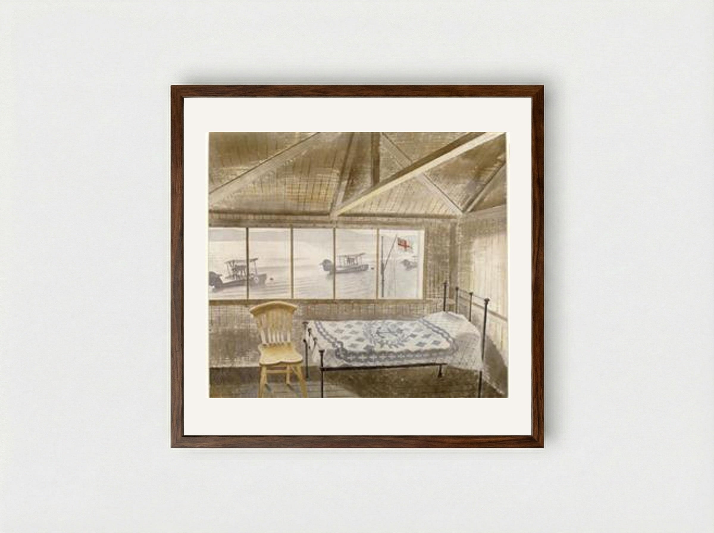 RNAS Sick Bay, Dundee - Eric Ravilious - Framed Print Dark Wood