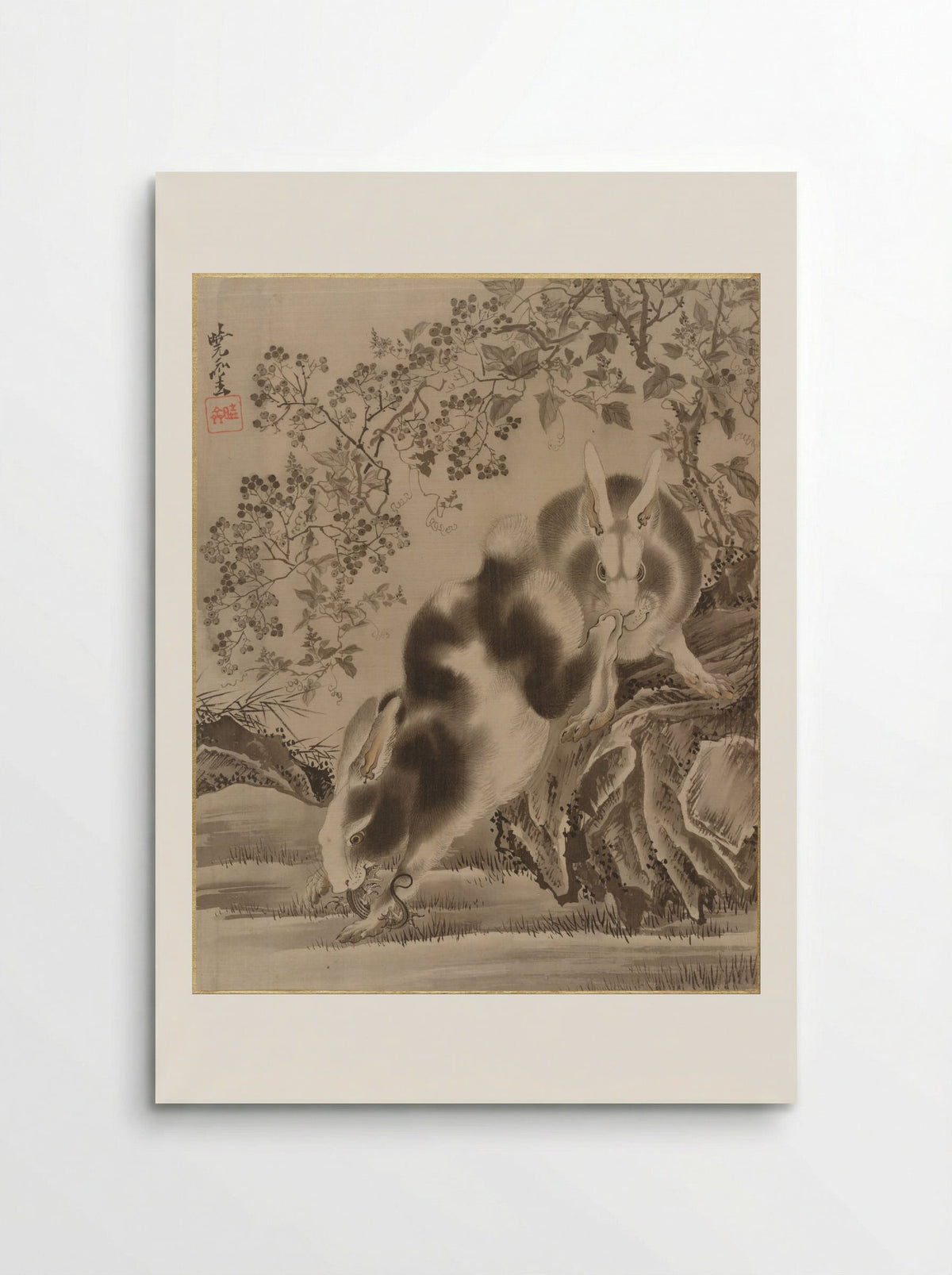 Rabbits - Kawanabe Kyōsai - Poster