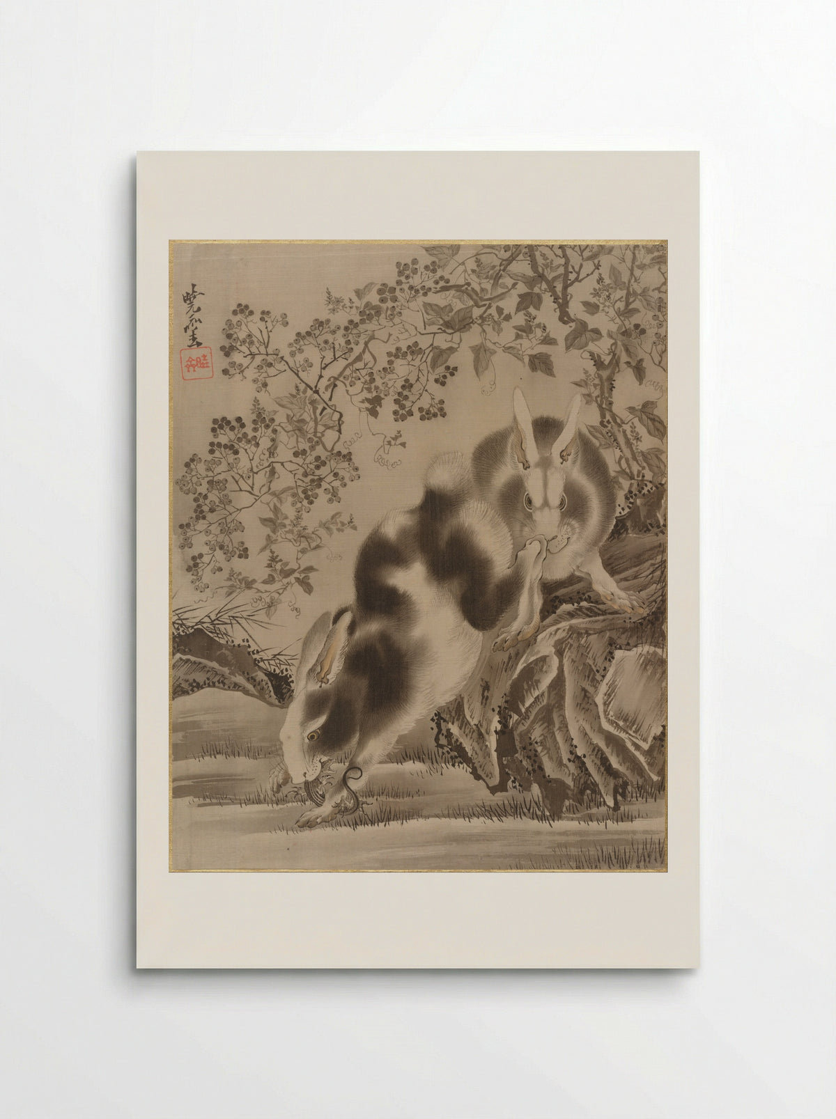 Rabbits - Kawanabe Kyōsai - Poster