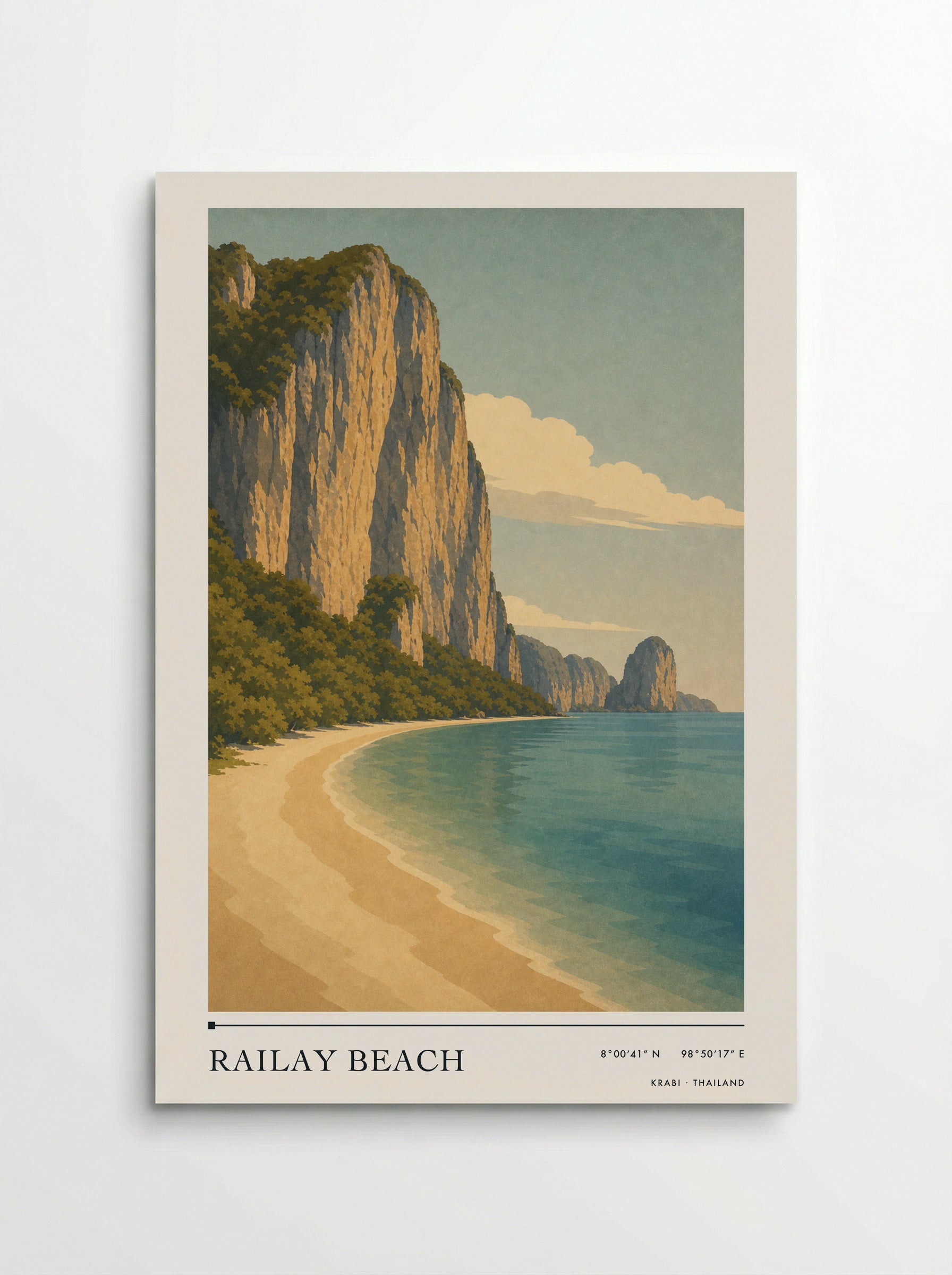 Railay Beach Travel Poster Artwork - Poster