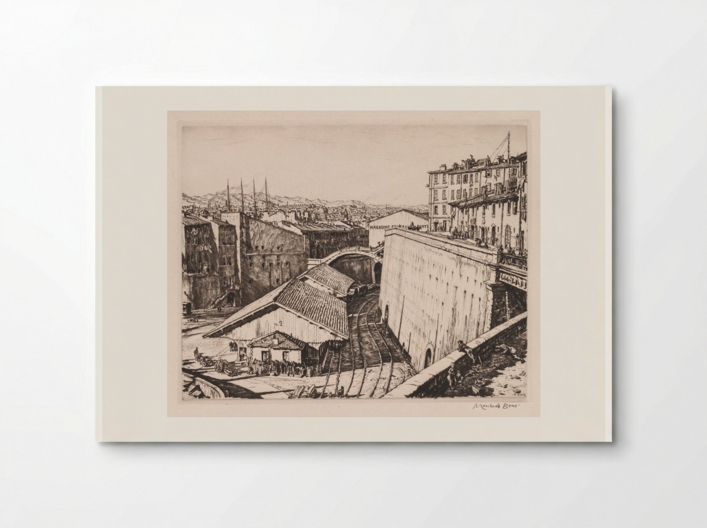 Railway Sheds, Marseilles - Muirhead Bone - Poster