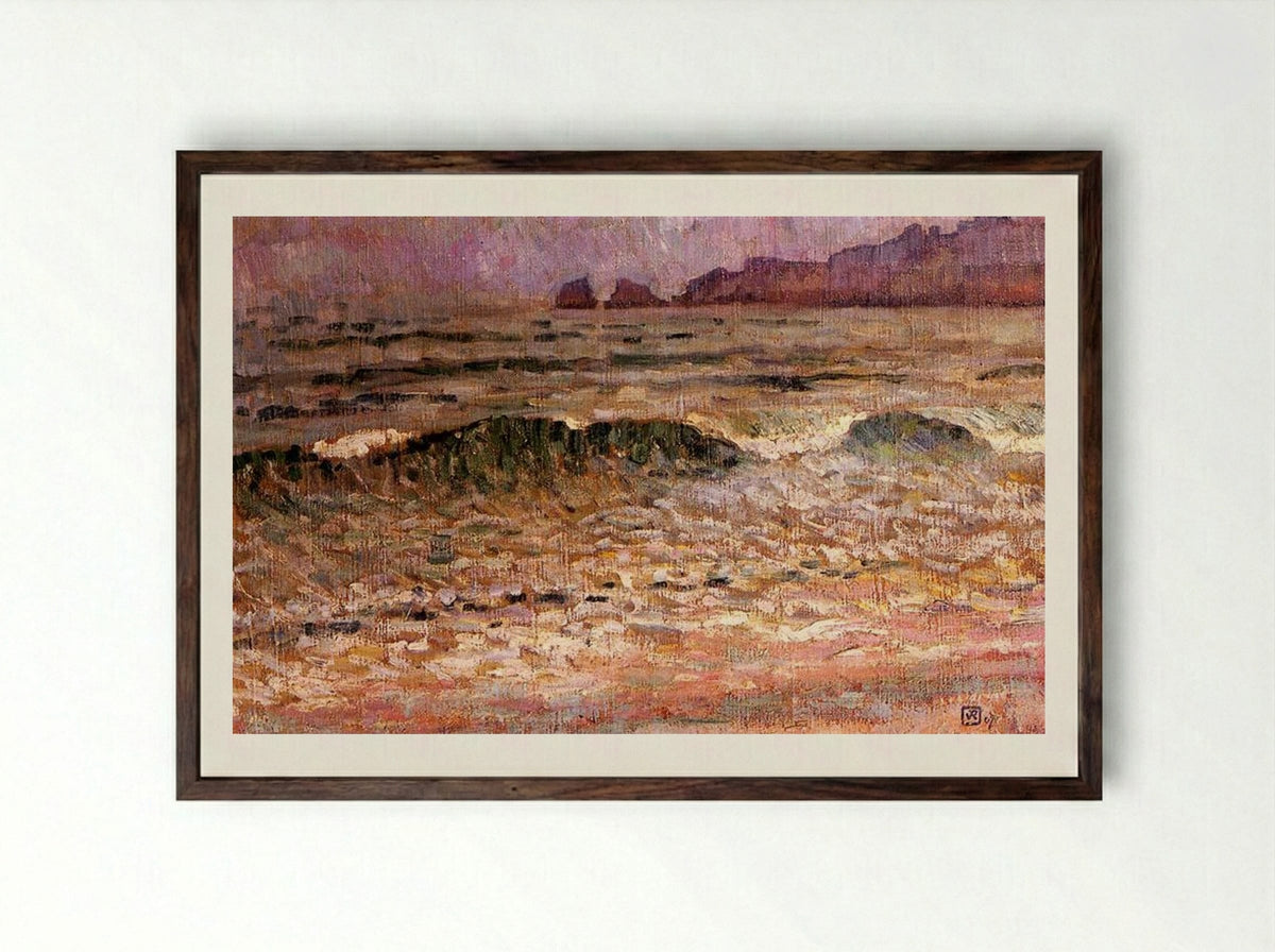 Rain, Jersey - Théo van Rysselberghe - Framed Print Dark Wood