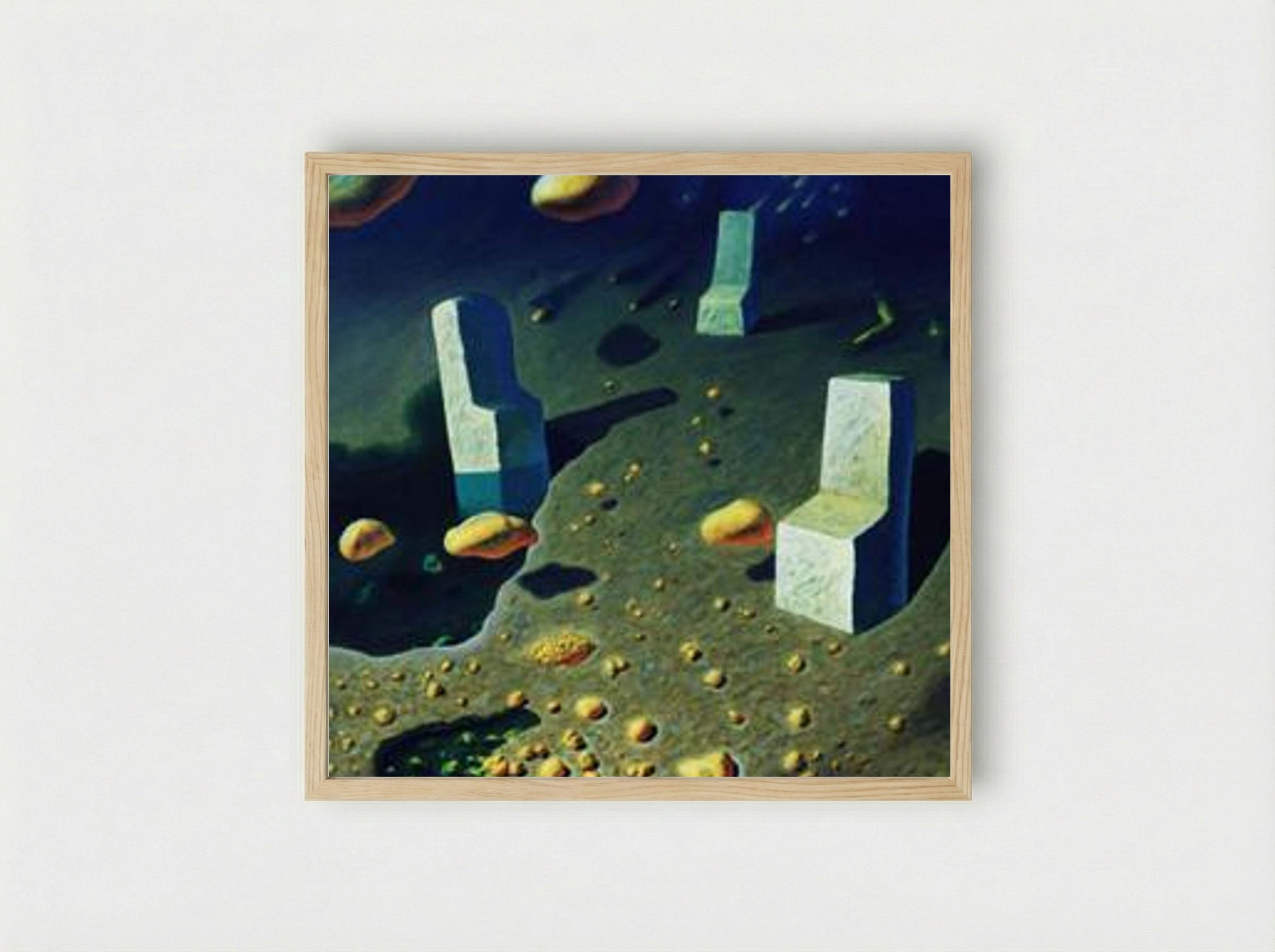 Rain with Golden Balls - Sabin Balasa - Framed Print Wood