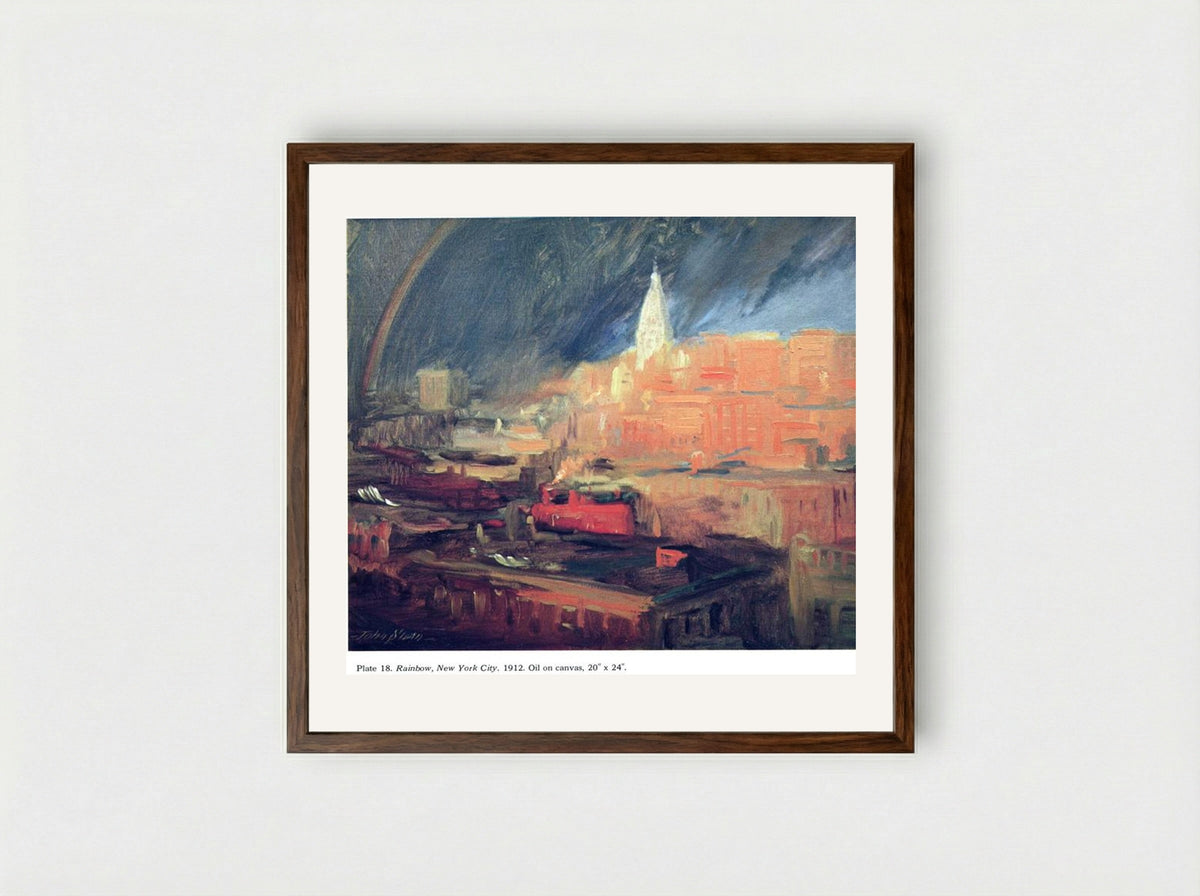 Rainbow, New York City - John French Sloan - Framed Print Dark Wood
