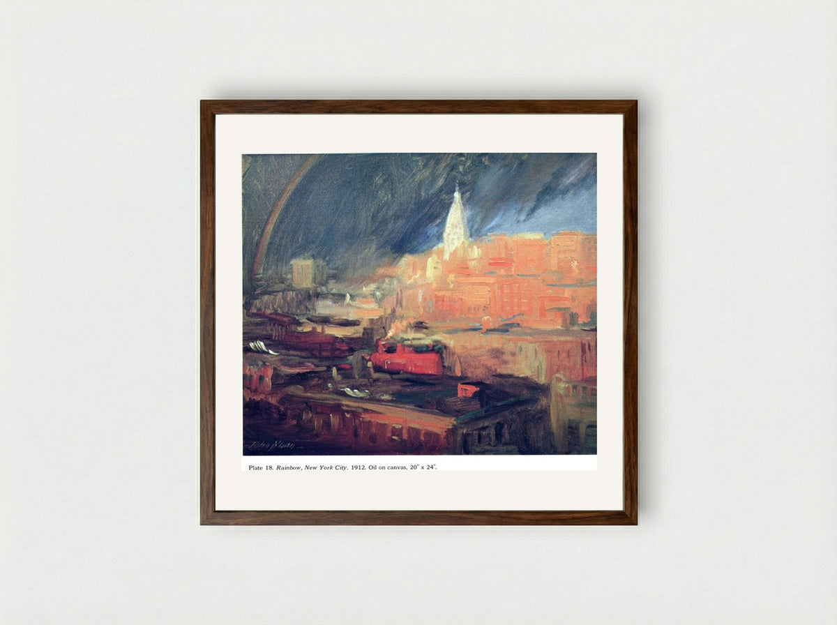 Rainbow, New York City - John French Sloan - Framed Print Dark Wood