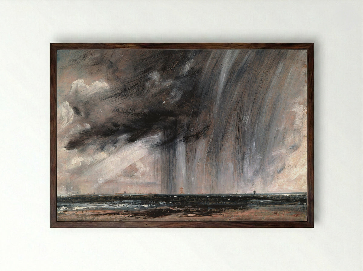 Rainstorm over the Sea - John Constable - Framed Print Dark Wood