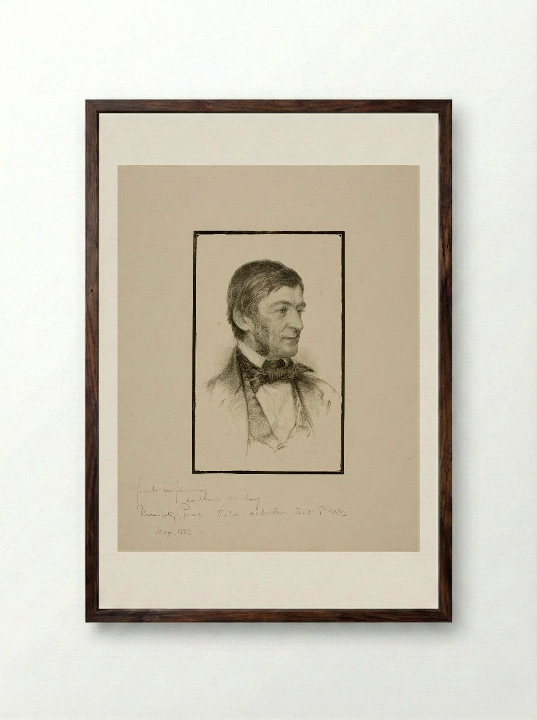 Ralph Waldo Emerson - William Baxter Closson - Framed Print Dark Wood