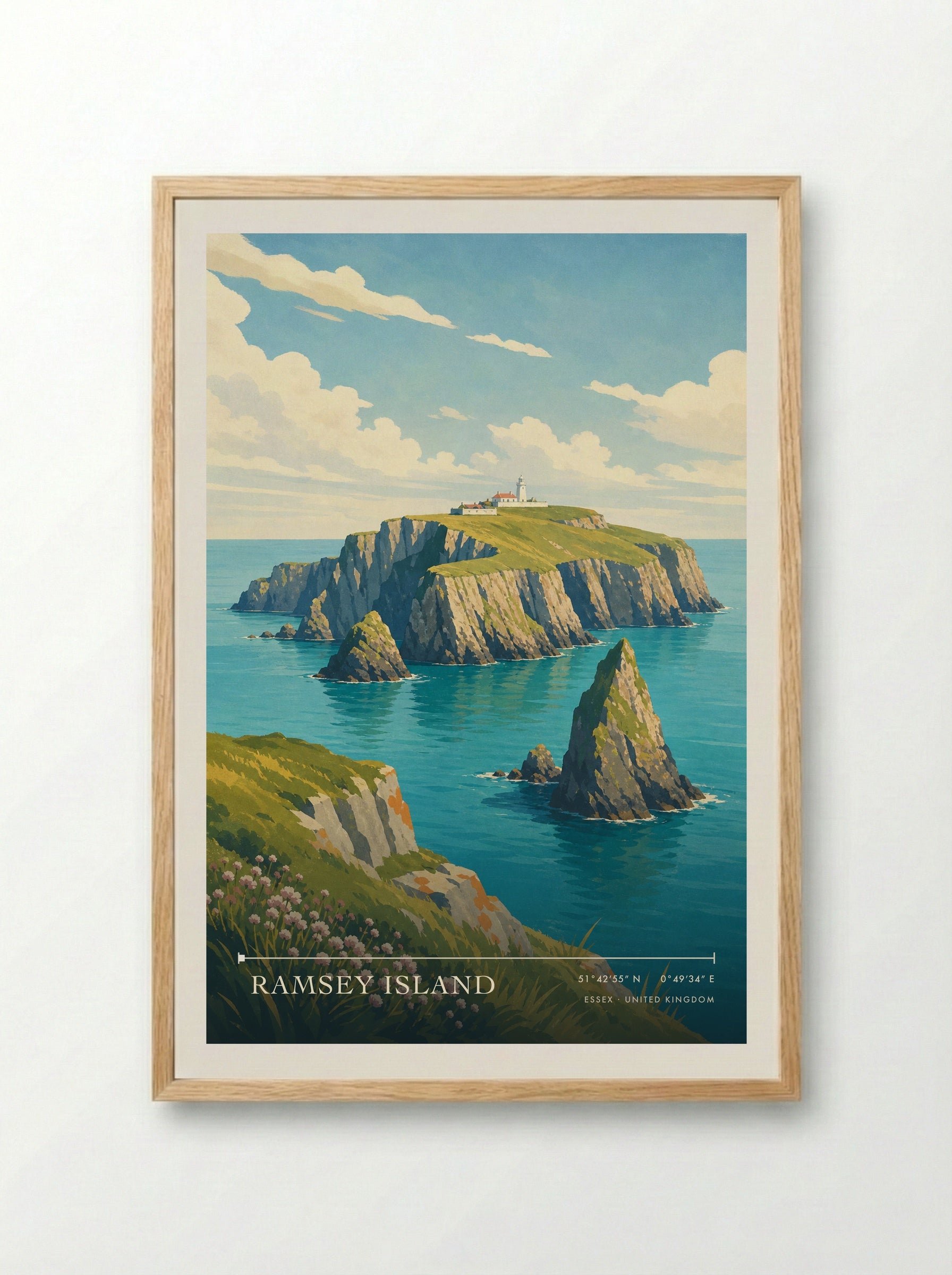 Ramsey Island Essex United Kingdom Travel Poster - Framed Print Wood