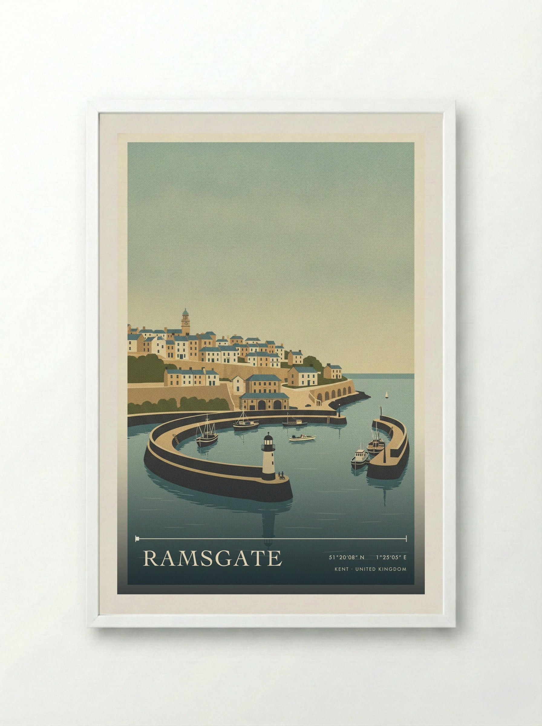Ramsgate Kent United Kingdom Travel Poster - Framed Print White