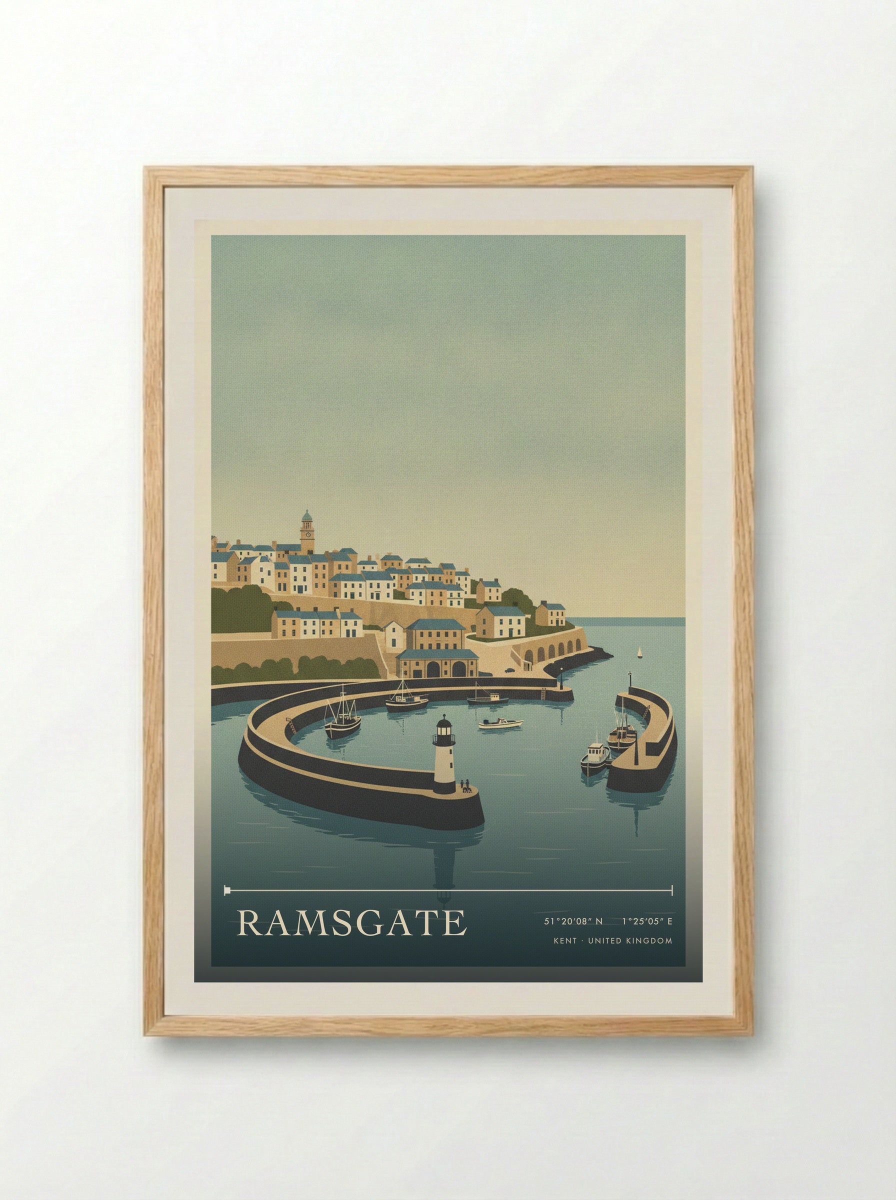 Ramsgate Kent United Kingdom Travel Poster - Framed Print Wood