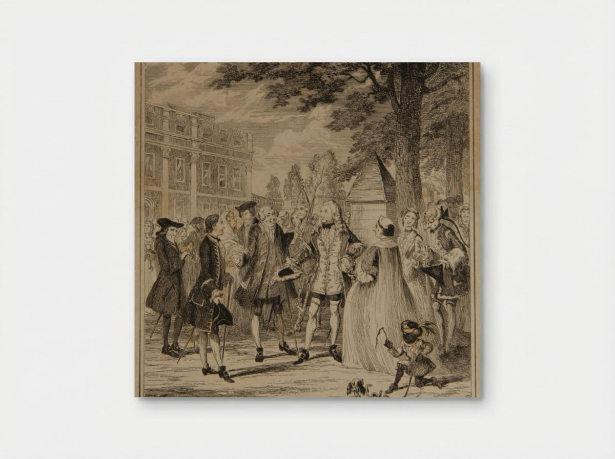 Randulph Crew Introduced to Beau Villiers on the Mall - George Cruikshank - Poster