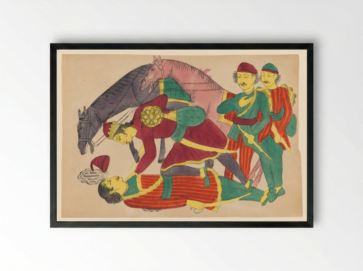 Rani Lakshmibai of Jhansi - Becheram Das Datta - Framed Print Black