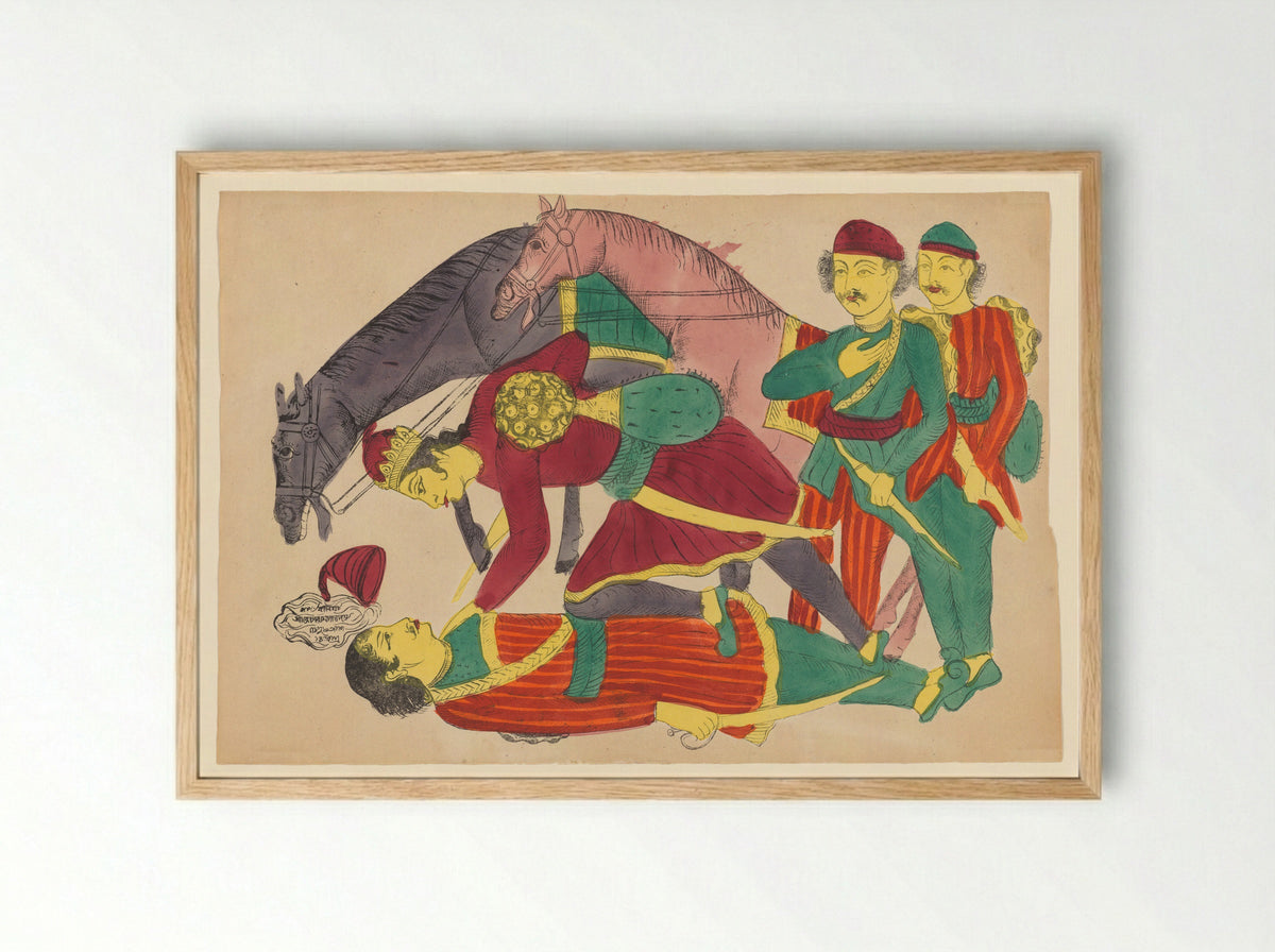 Rani Lakshmibai of Jhansi - Becheram Das Datta - Framed Print Wood