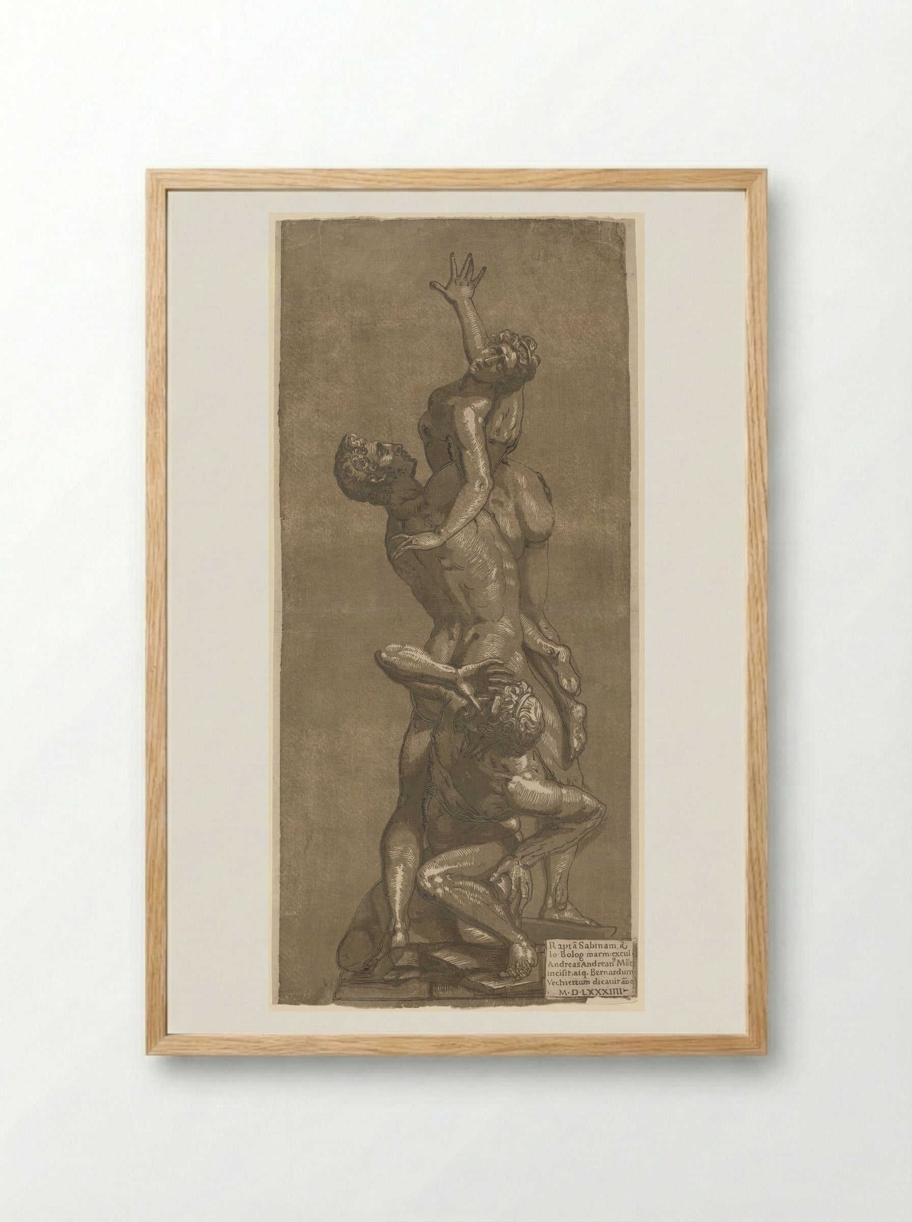 Rape of a Sabine - Andrea Andreani - Framed Print Wood