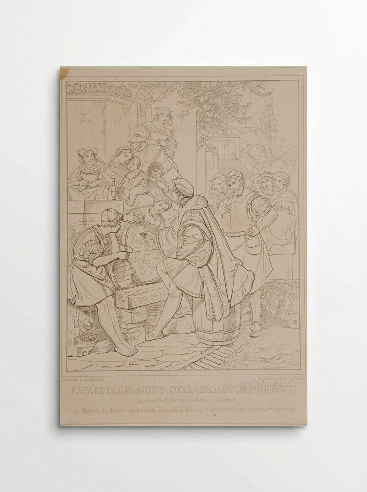 Raphael Composing the Madonna della Sedia - Friedrich Eduard Eichens - Poster