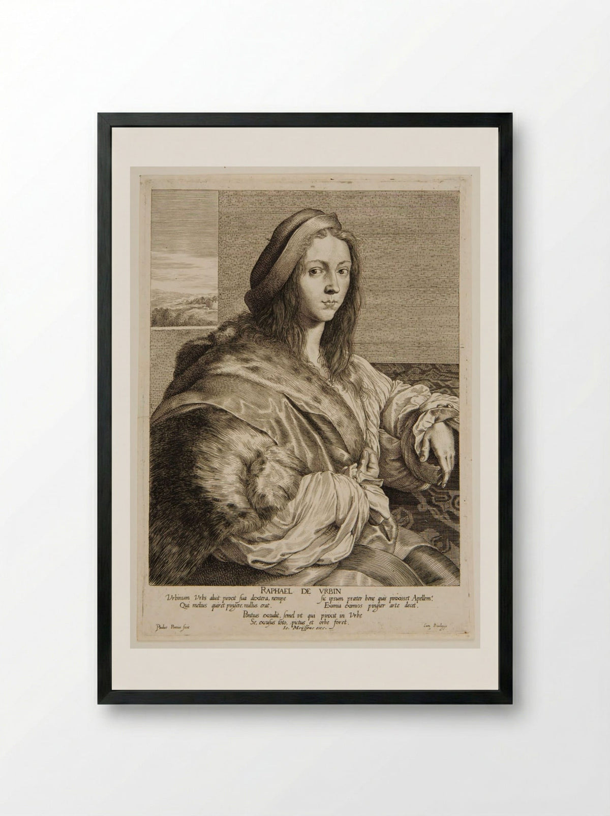 Raphael Urbin - Paulus Pontius - Framed Print Black